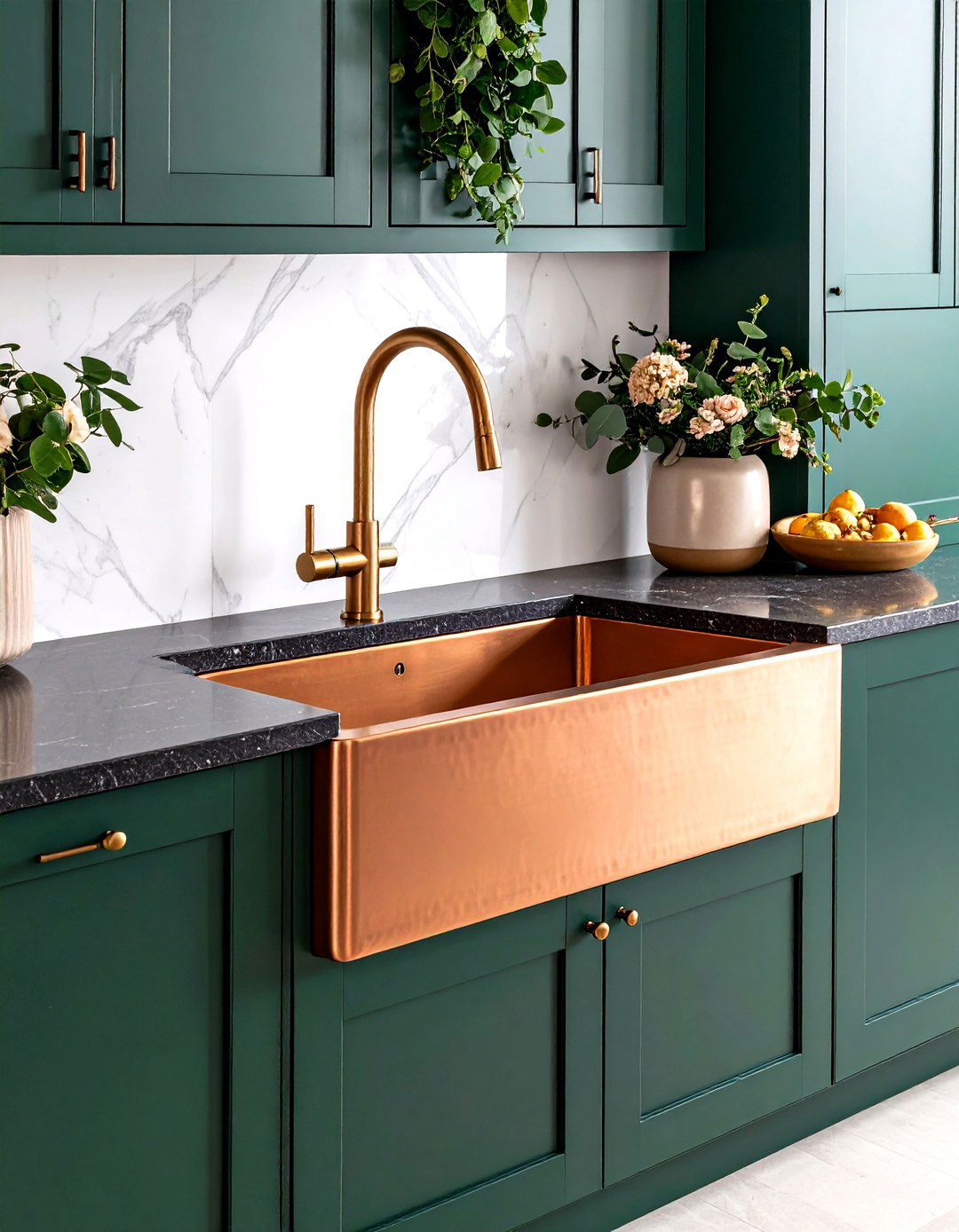 A Luxurious Hammered Copper Kitchen Sink - 30 kitchen sink ideas