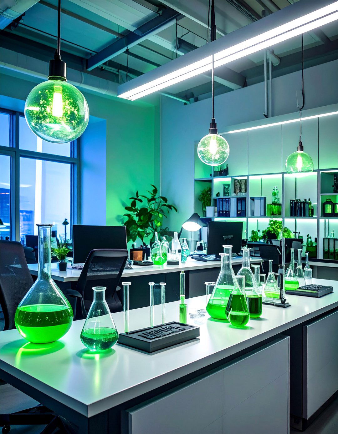 A Mad Scientists Laboratory Theme - 30 office halloween ideas