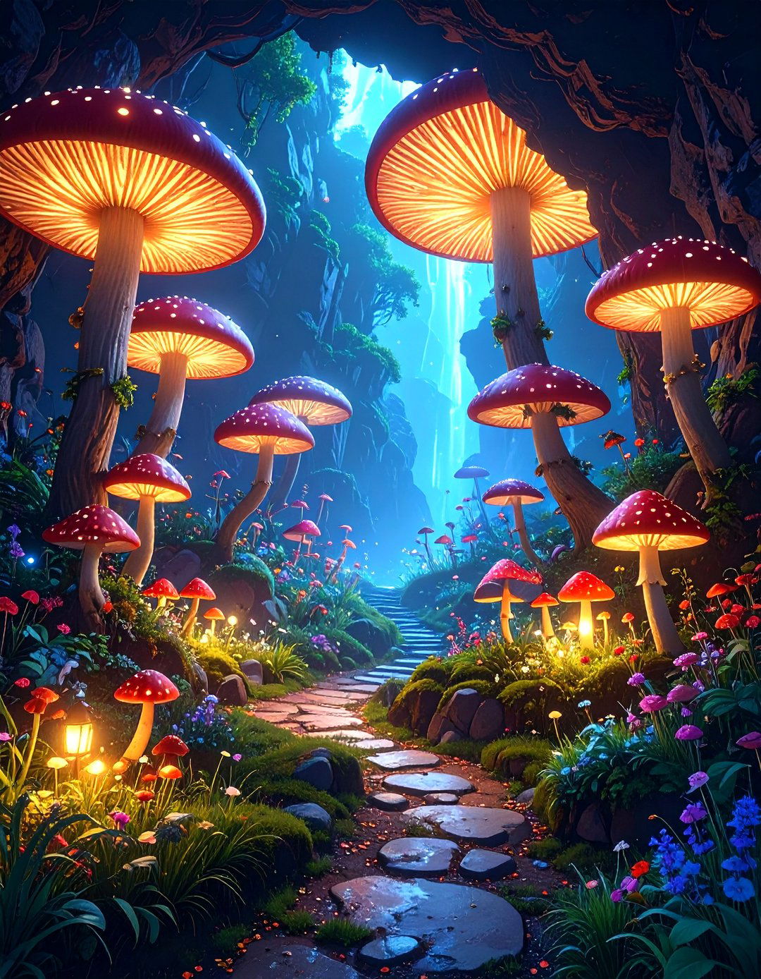 A Magical Glowing Mushroom Garden - 30 minecraft garden ideas