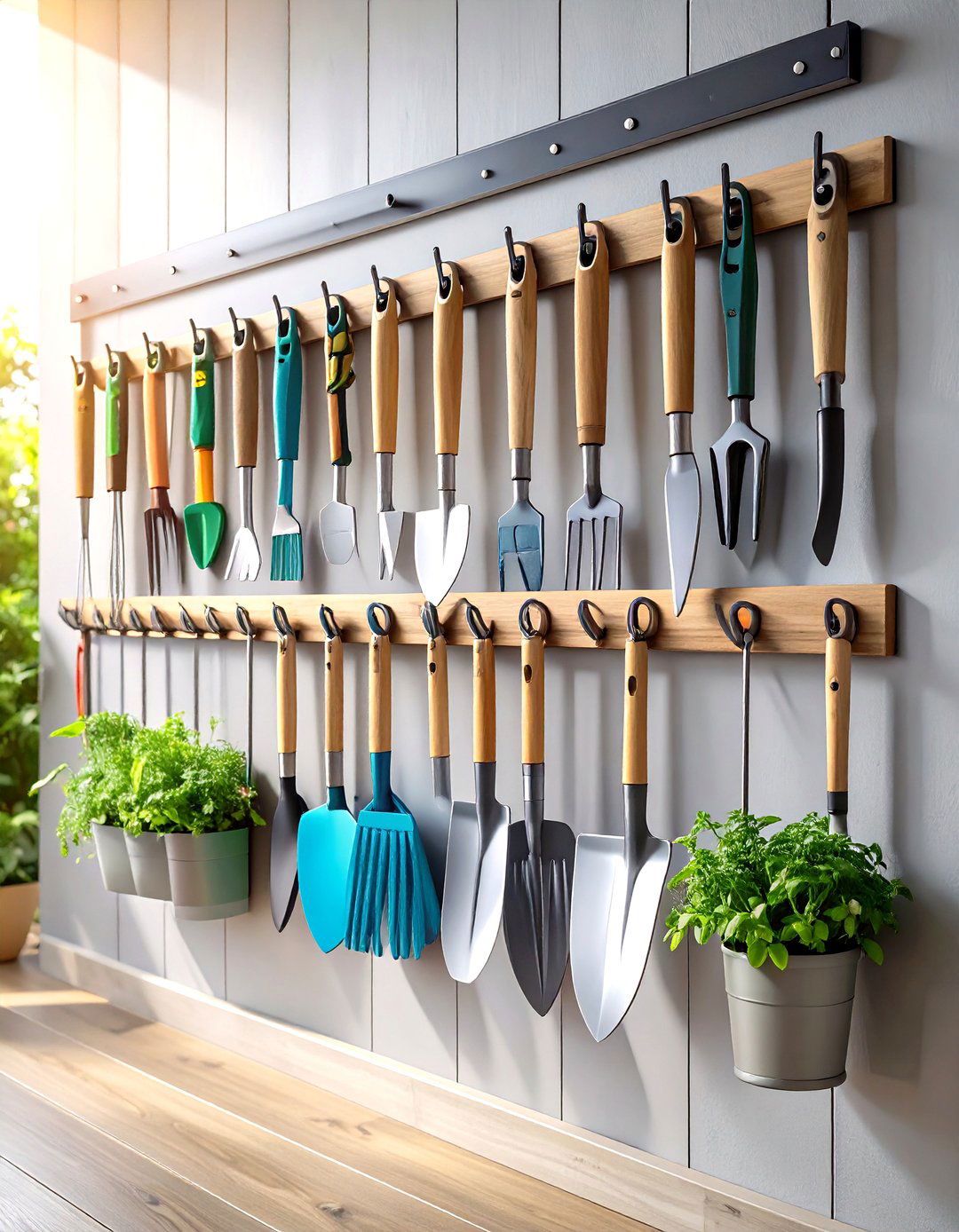 A Magnetic Bar for Metal Hand Tools - 30 garden tool storage ideas