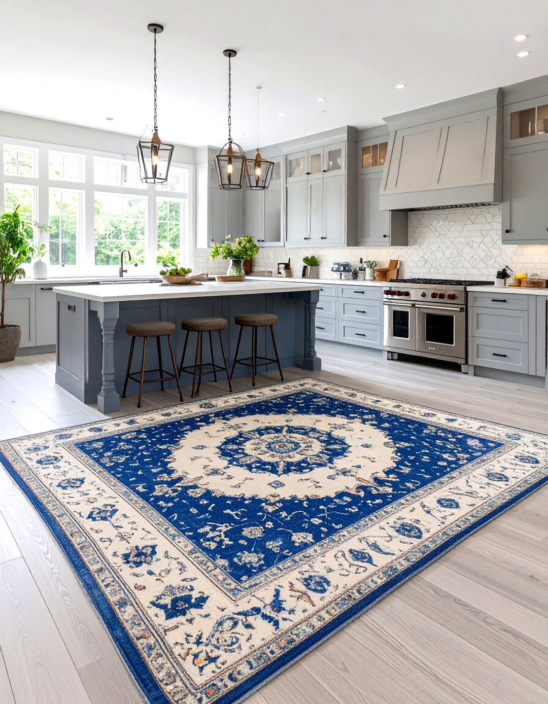 A Medallion Pattern Kitchen Rug - 30 kitchen rug ideas