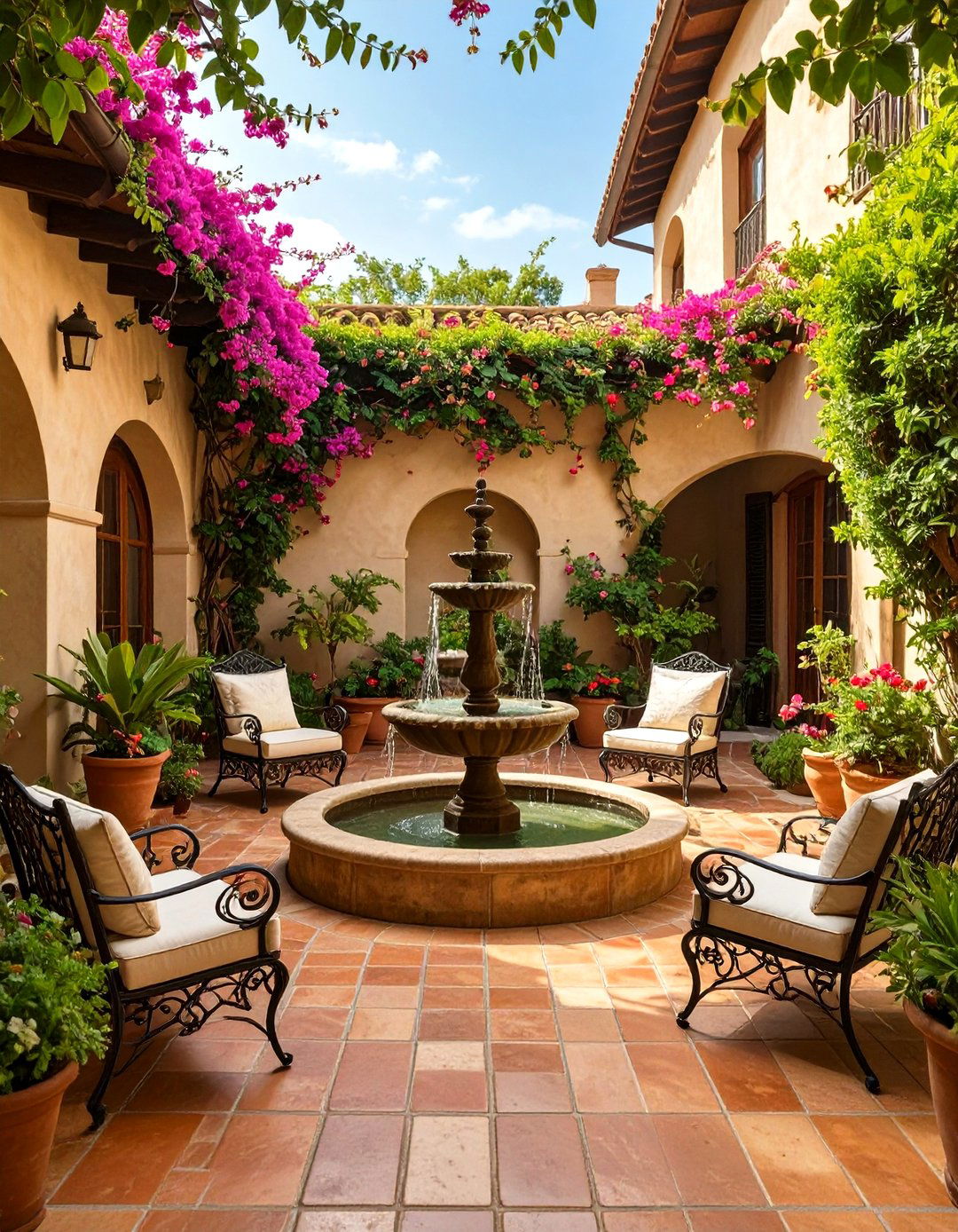 A Mediterranean Courtyard Backyard - 30 backyard remodel ideas