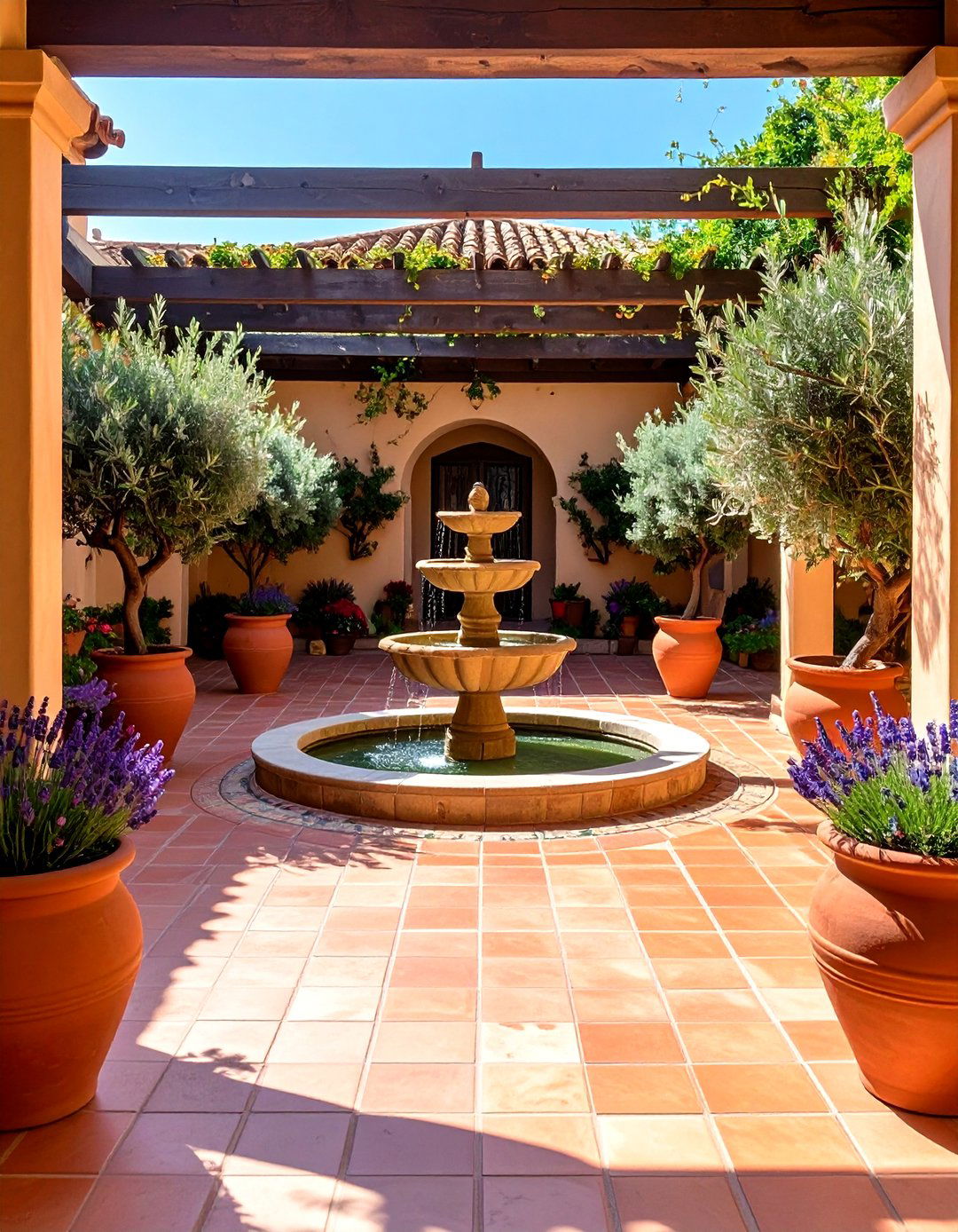 A Mediterranean Courtyard Design - 30 free landscape design online ideas