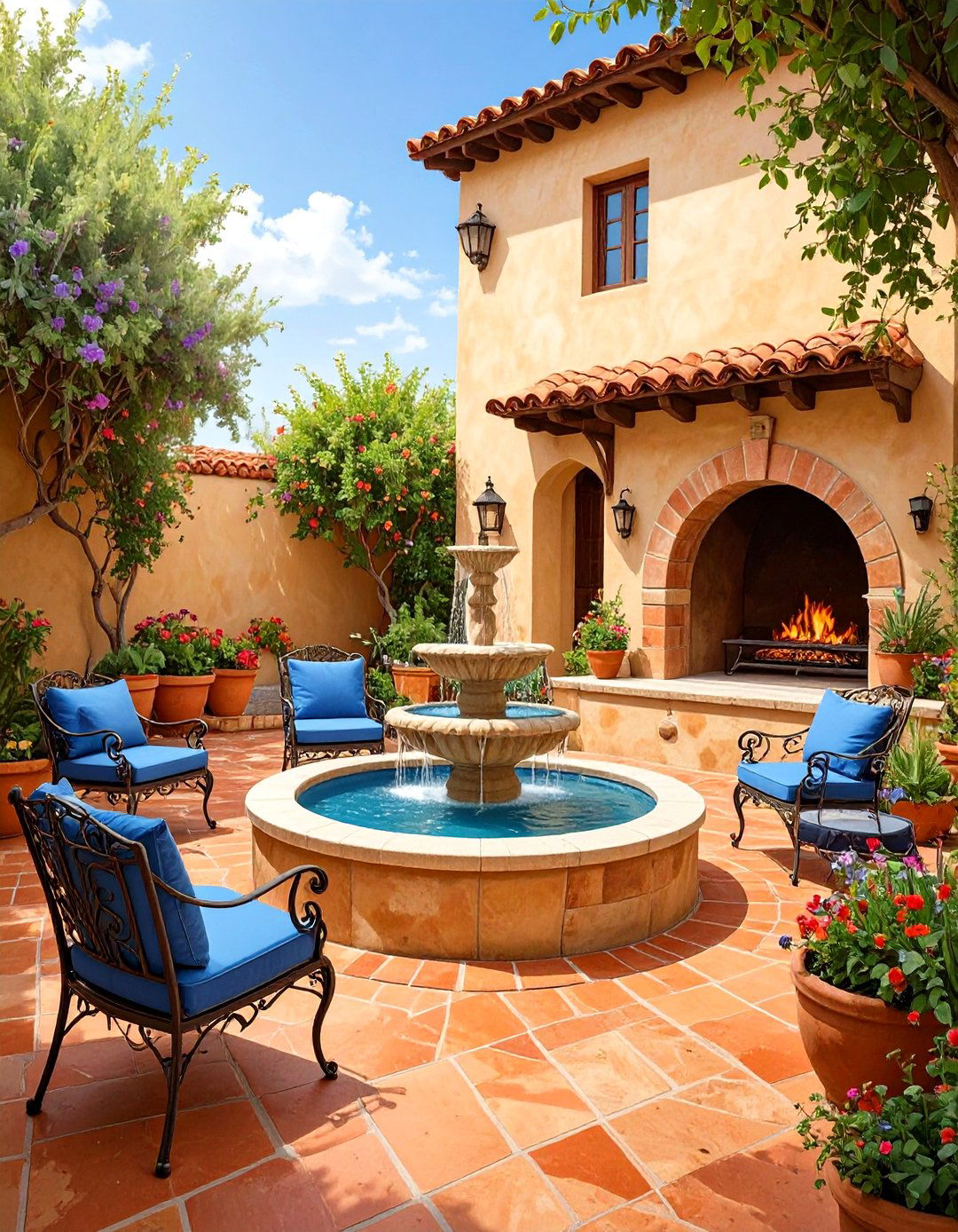 A Mediterranean Courtyard Escape - 30 ai outdoor entertaining space ideas