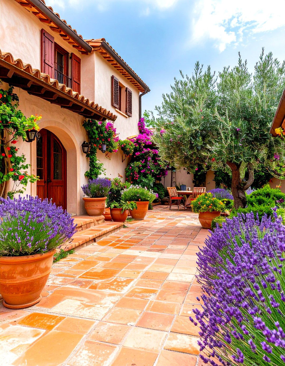 A Mediterranean Courtyard Feel - 30 landscape ideas for front of house