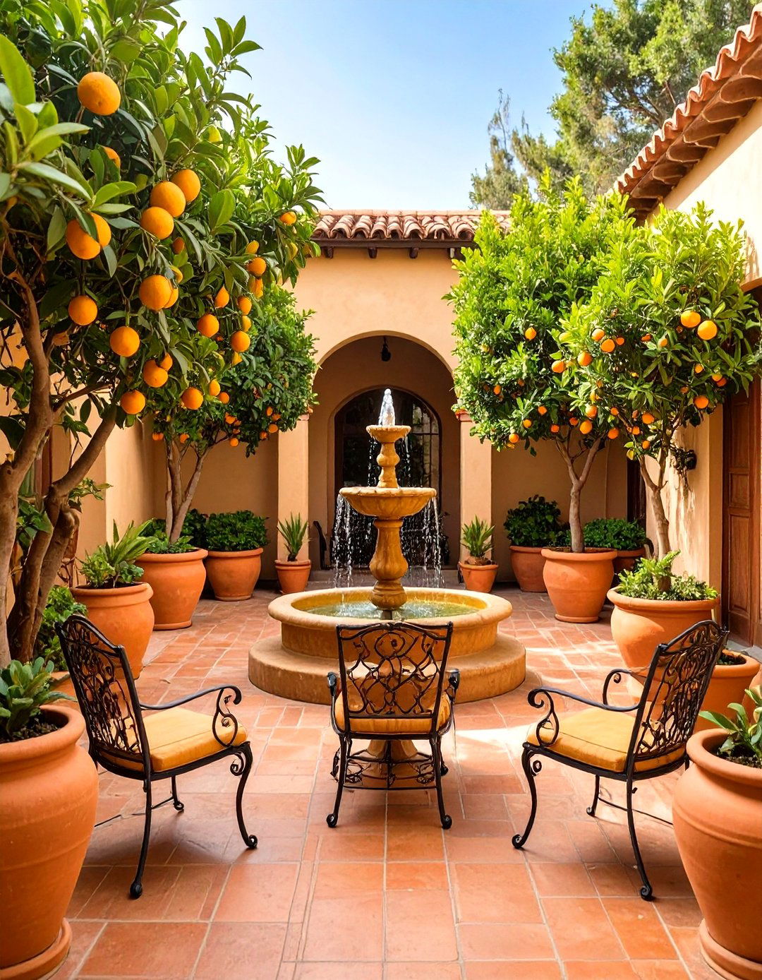 A Mediterranean Courtyard Garden - 30 free online landscape design tool ideas