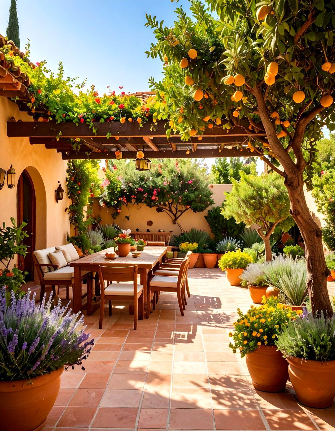 A Mediterranean Courtyard Oasis - 30 diy landscaping ideas