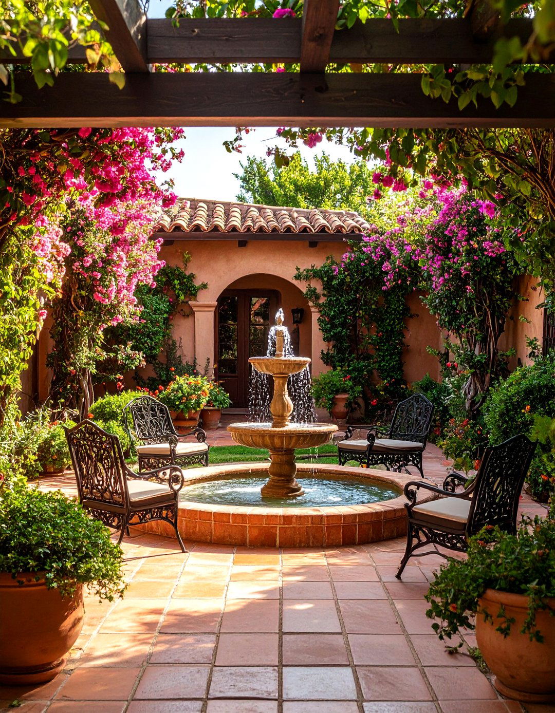 A Mediterranean Inspired Backyard Courtyard - 30 backyard inspiration