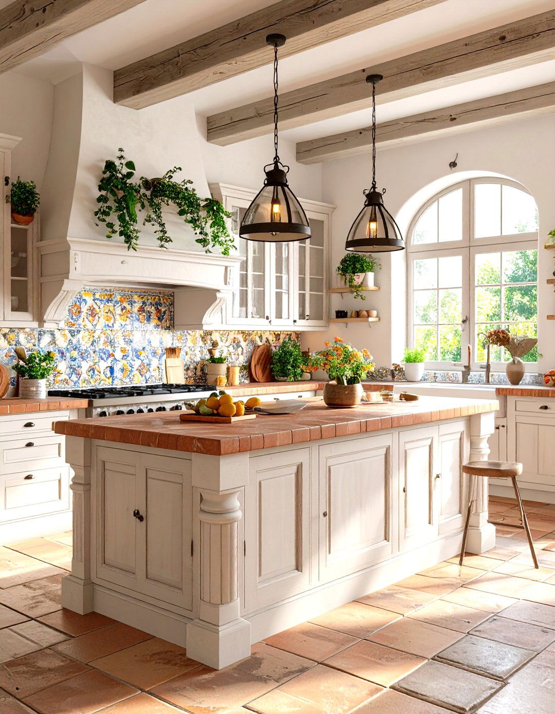 A Mediterranean Inspired Kitchen Island - 30 kitchen island decorating ideas