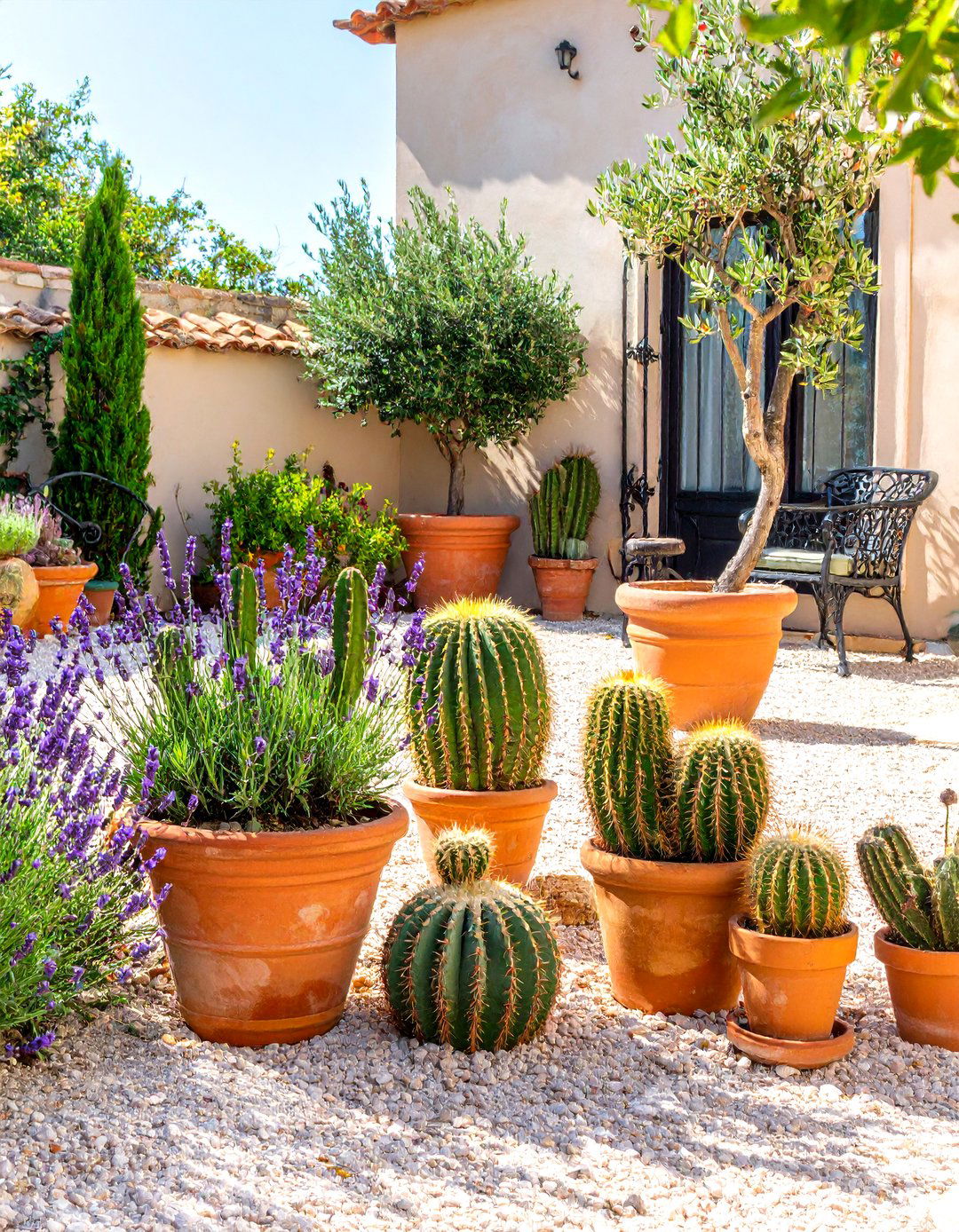 A Mediterranean Style Cactus Display