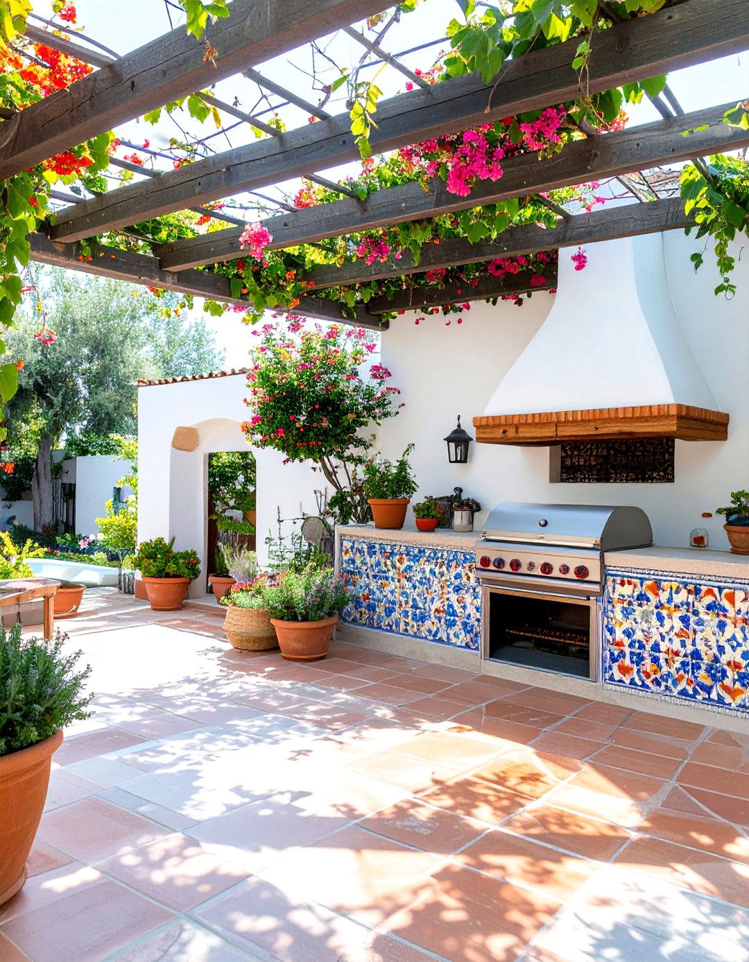 A Mediterranean Terrace Outdoor Kitchen - 30 ai outdoor kitchen design ideas