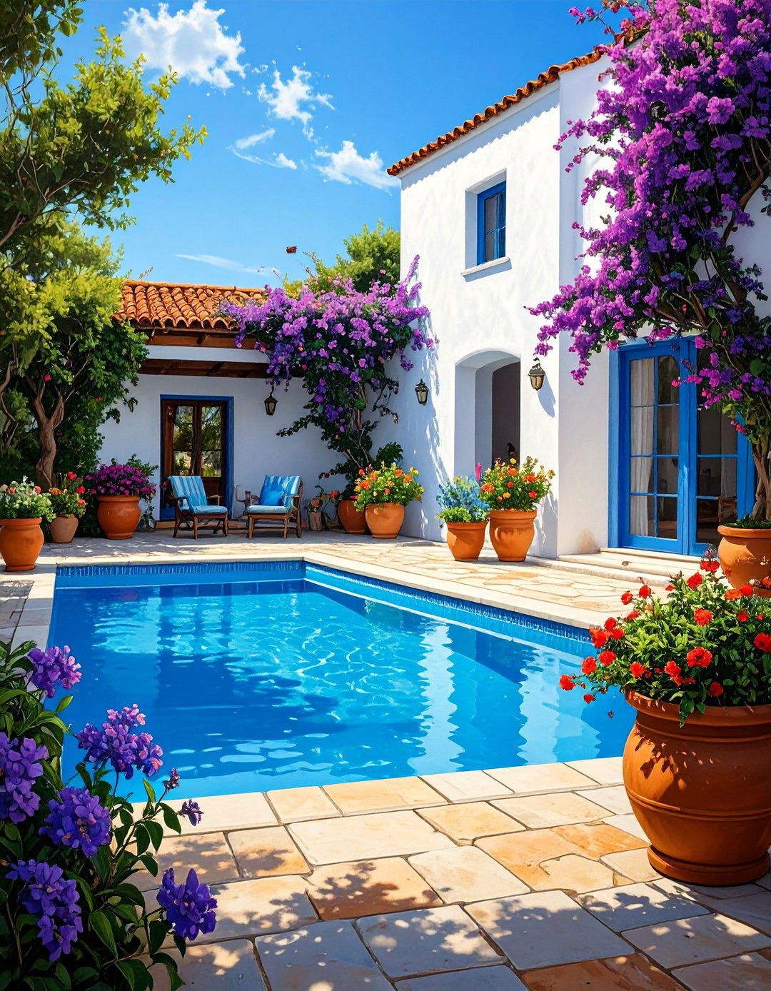 A Mediterranean Villa Vibe - 30 above ground pool landscaping ideas