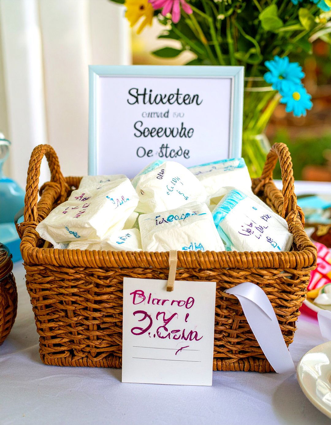 A Message on a Diaper Guest Book - 30 baby shower guest book ideas