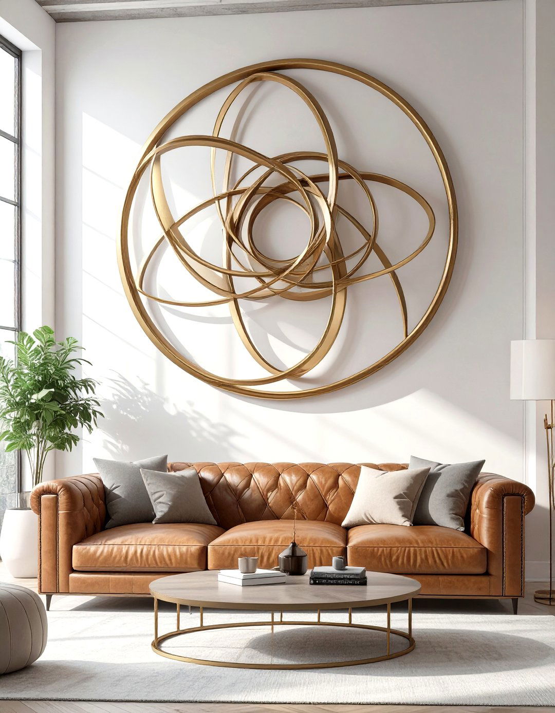 A Metal Wall Sculpture - 30 modern large wall decor ideas for living room