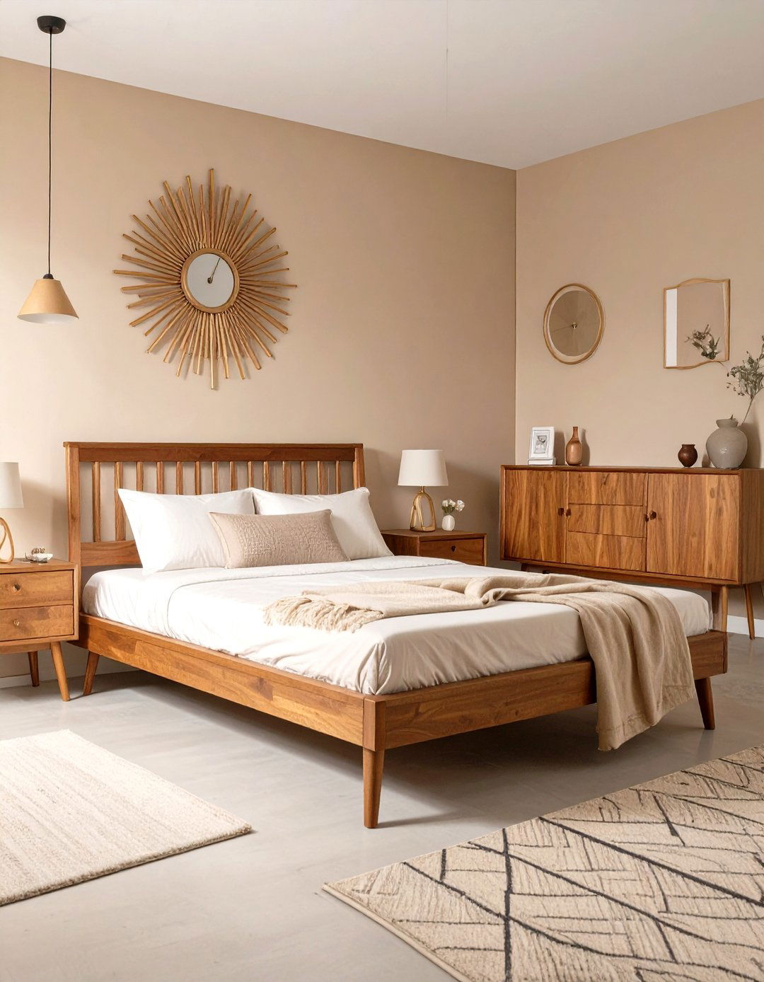 A Mid Century Modern Beige Bedroom - 30 modern beige bedroom ideas