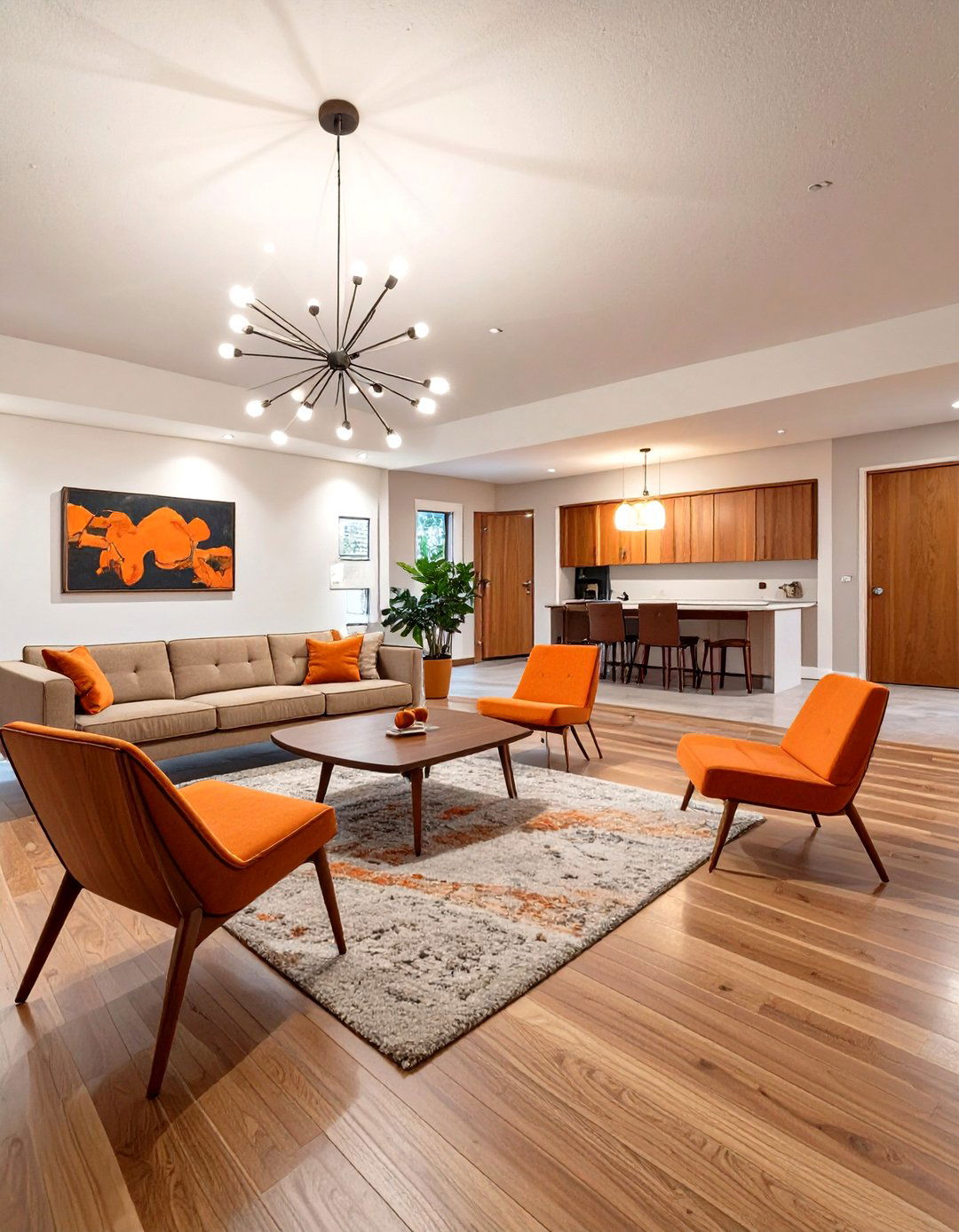 A Mid Century Modern Entertainment Space - 30 basement finishing ideas