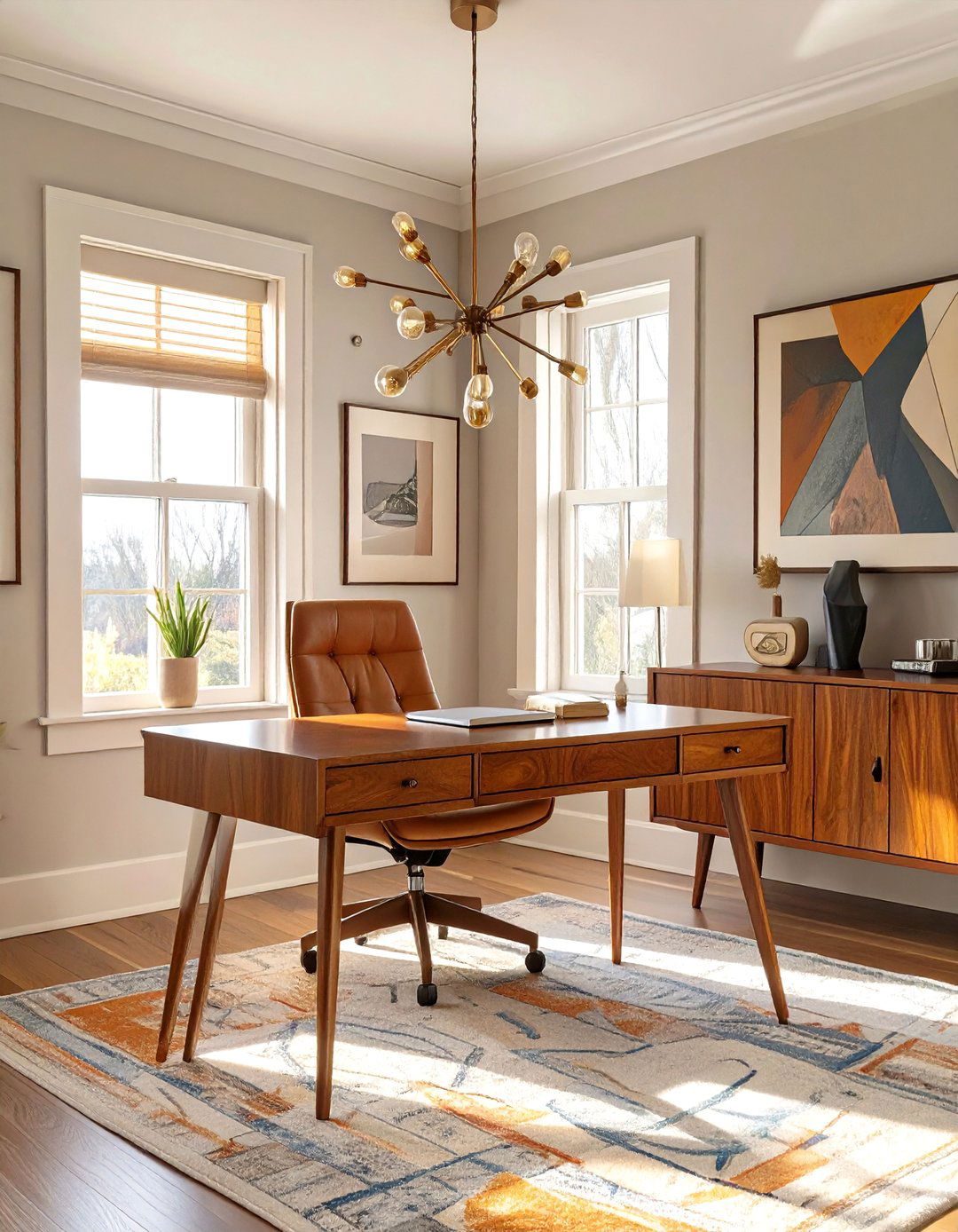A Mid Century Modern Home Office - 30 at home office ideas