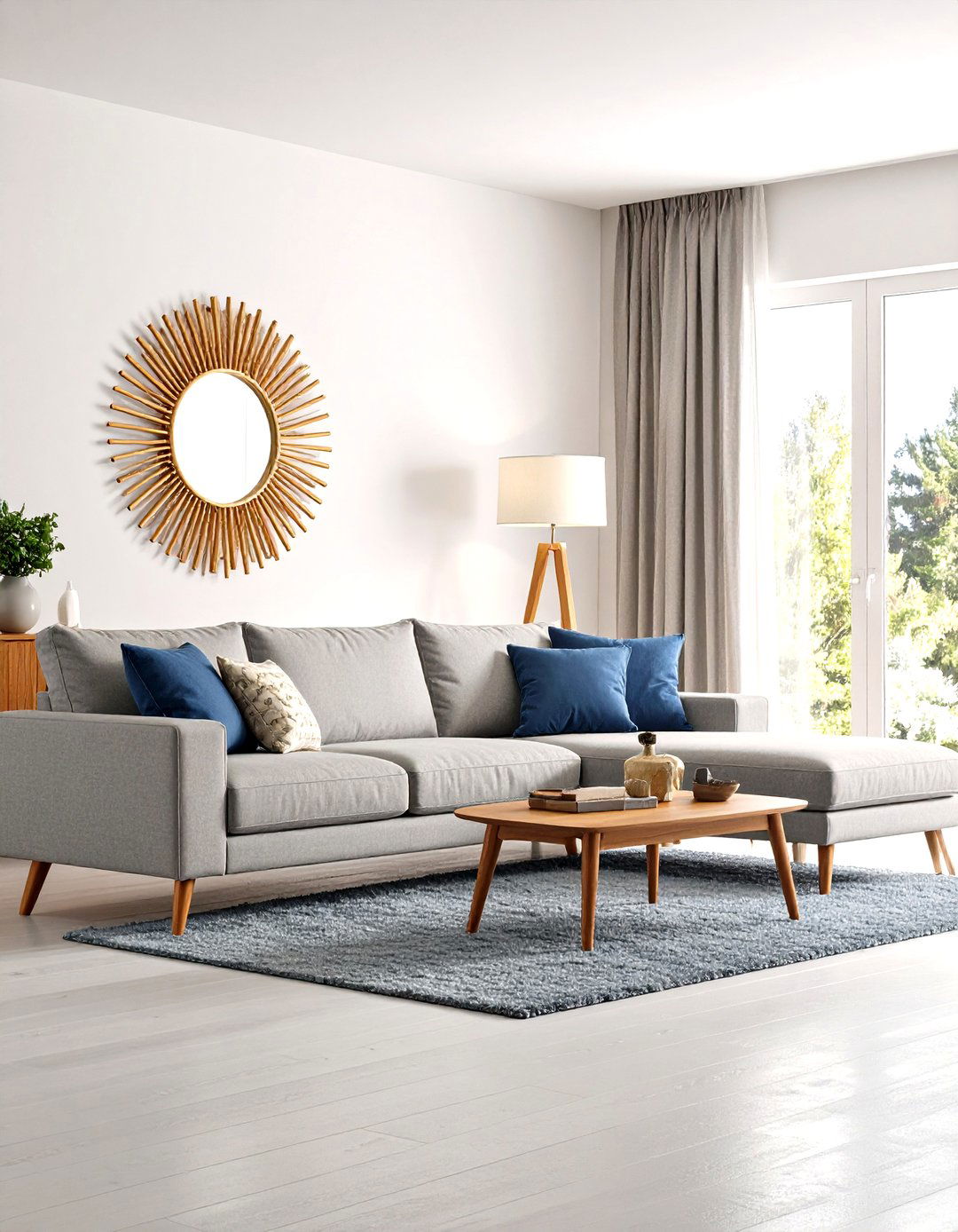 A Mid Century Modern Living Room - 30 grey sofa living room ideas