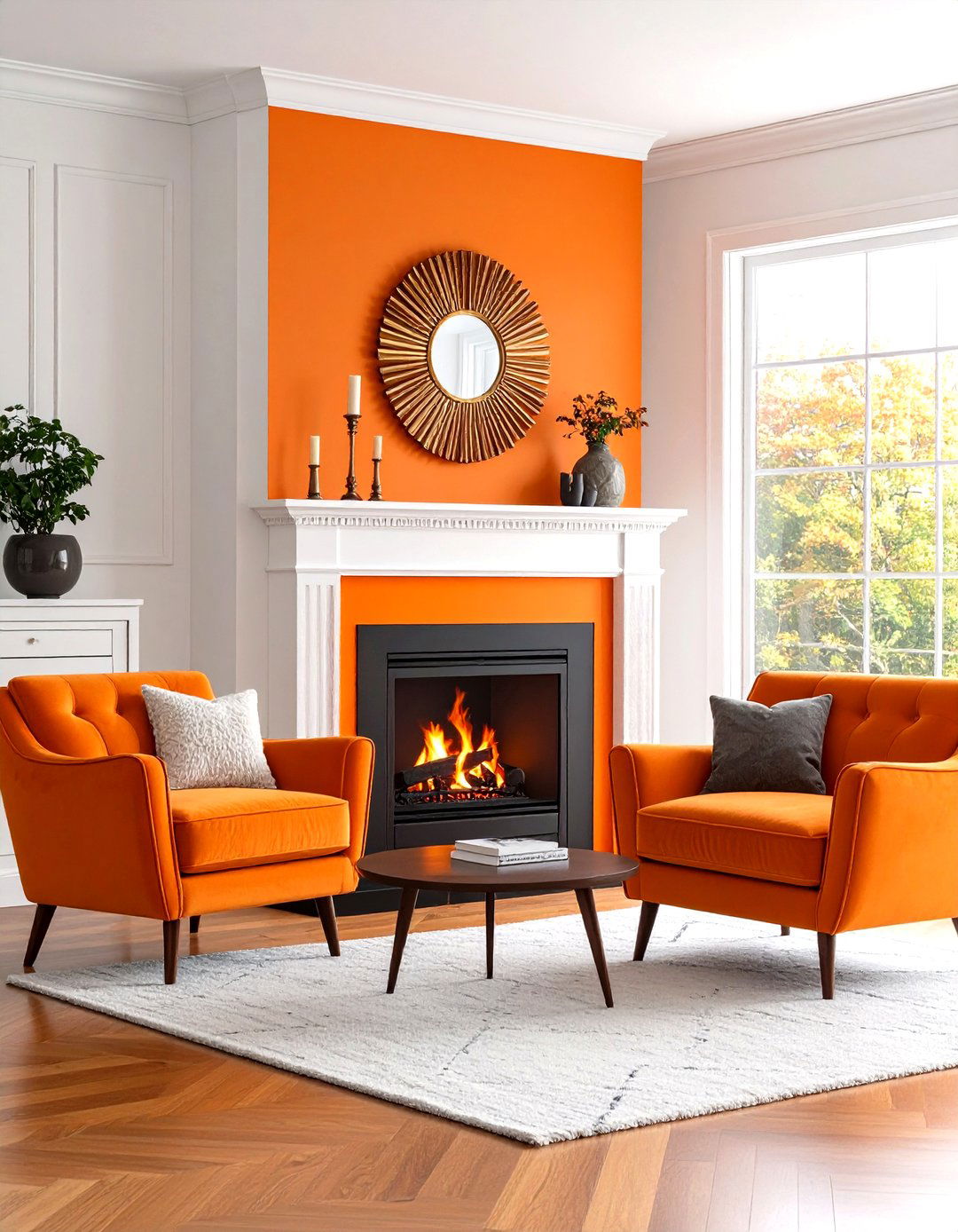 A Mid Century Modern Living Room Corner Fireplace - 30 living room corner fireplace ideas