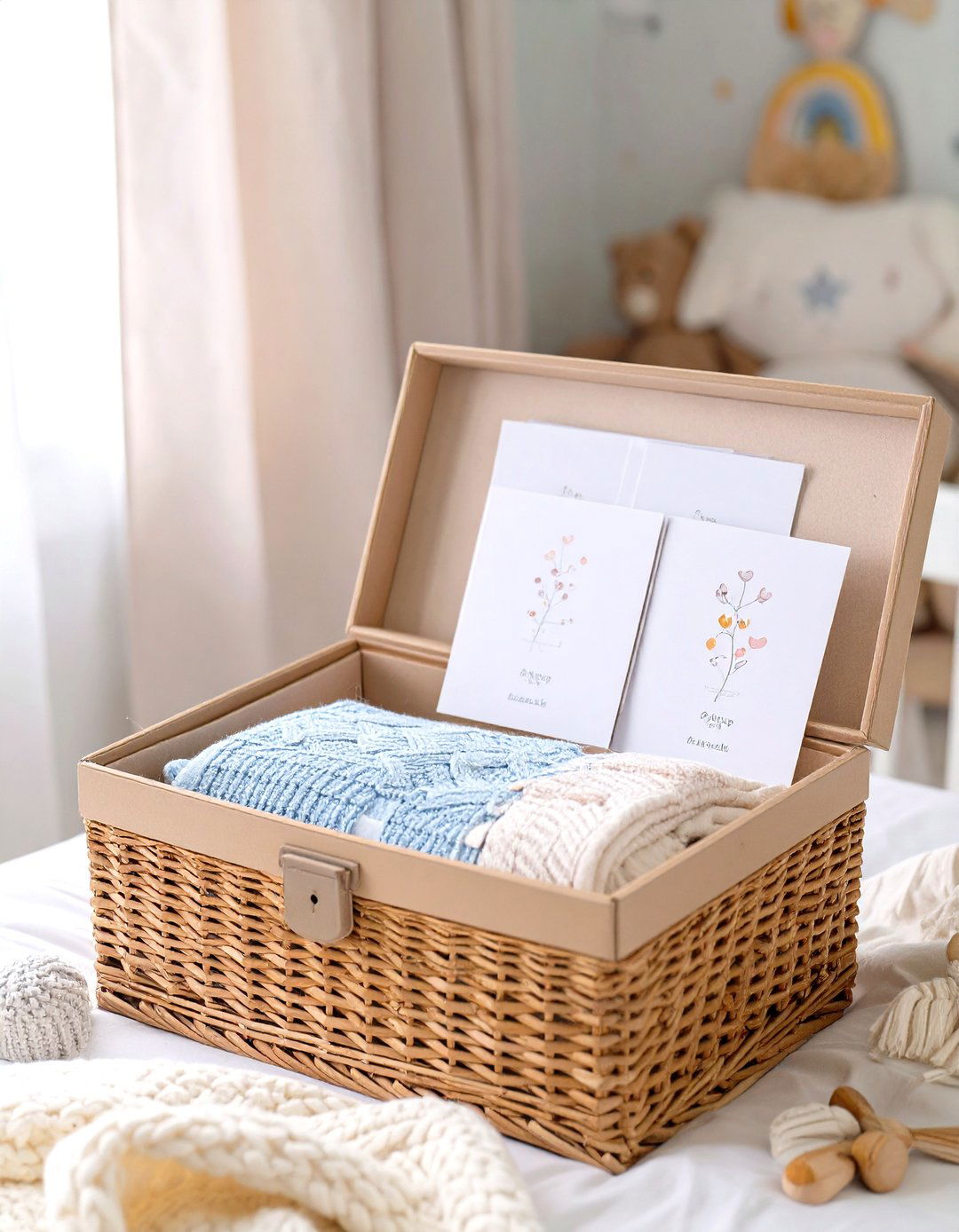 A Milestone Moments Photo Basket - 30 baby shower gift basket ideas