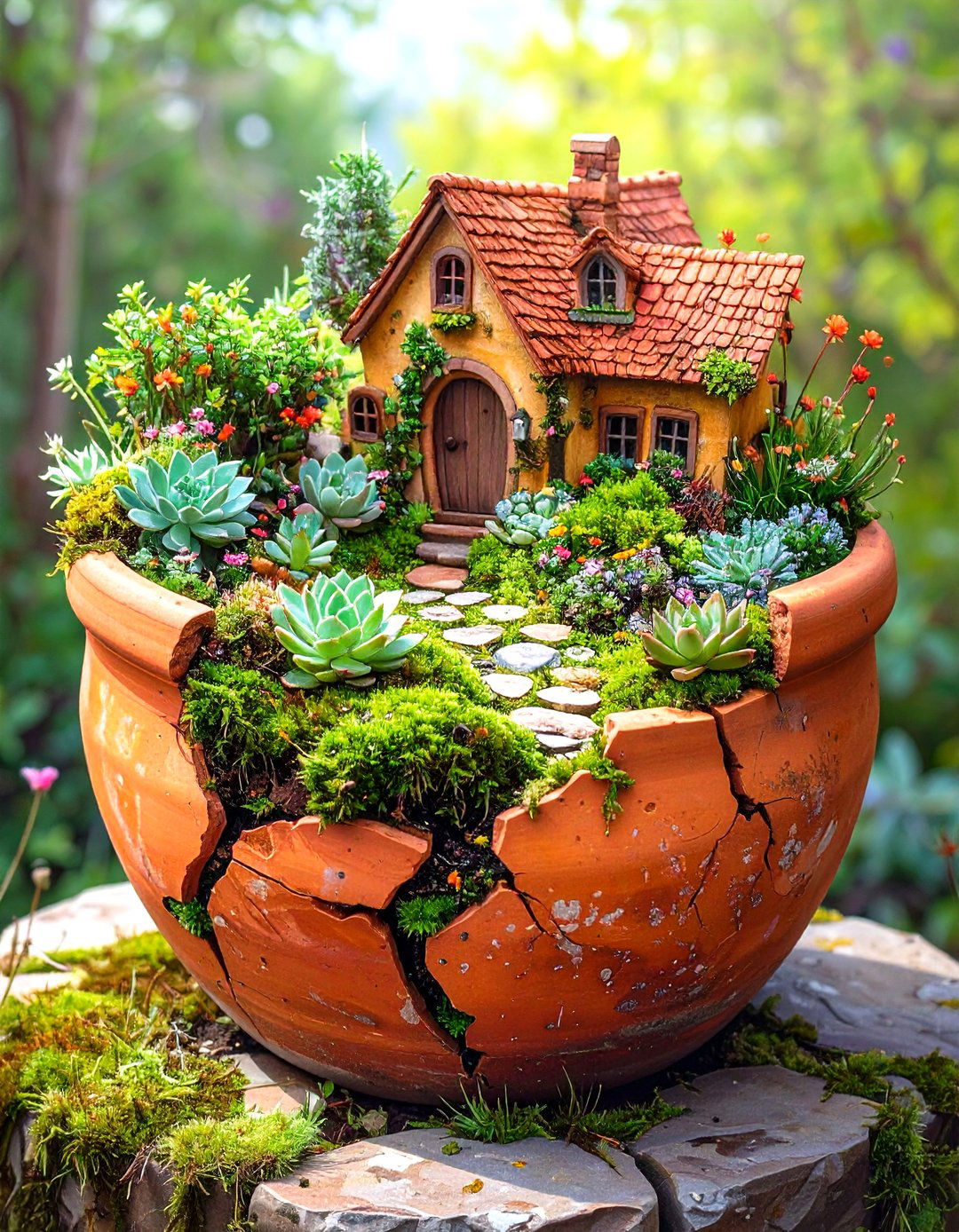 A Miniature Fairy Garden - 30 small area cheap simple front yard landscaping ideas