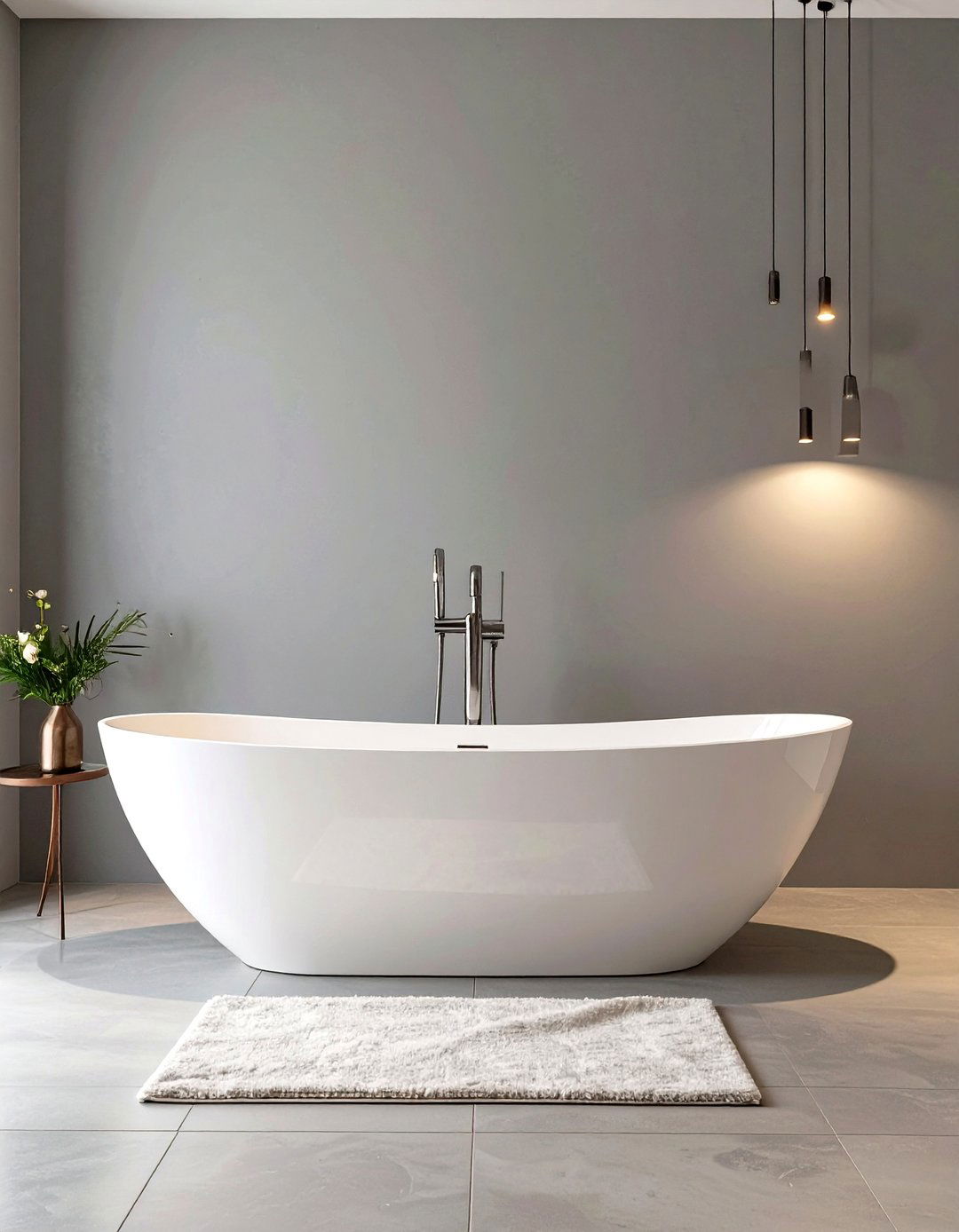 A Minimalist Bathroom with a Freestanding Tub - 30 minimalist bathroom ideas