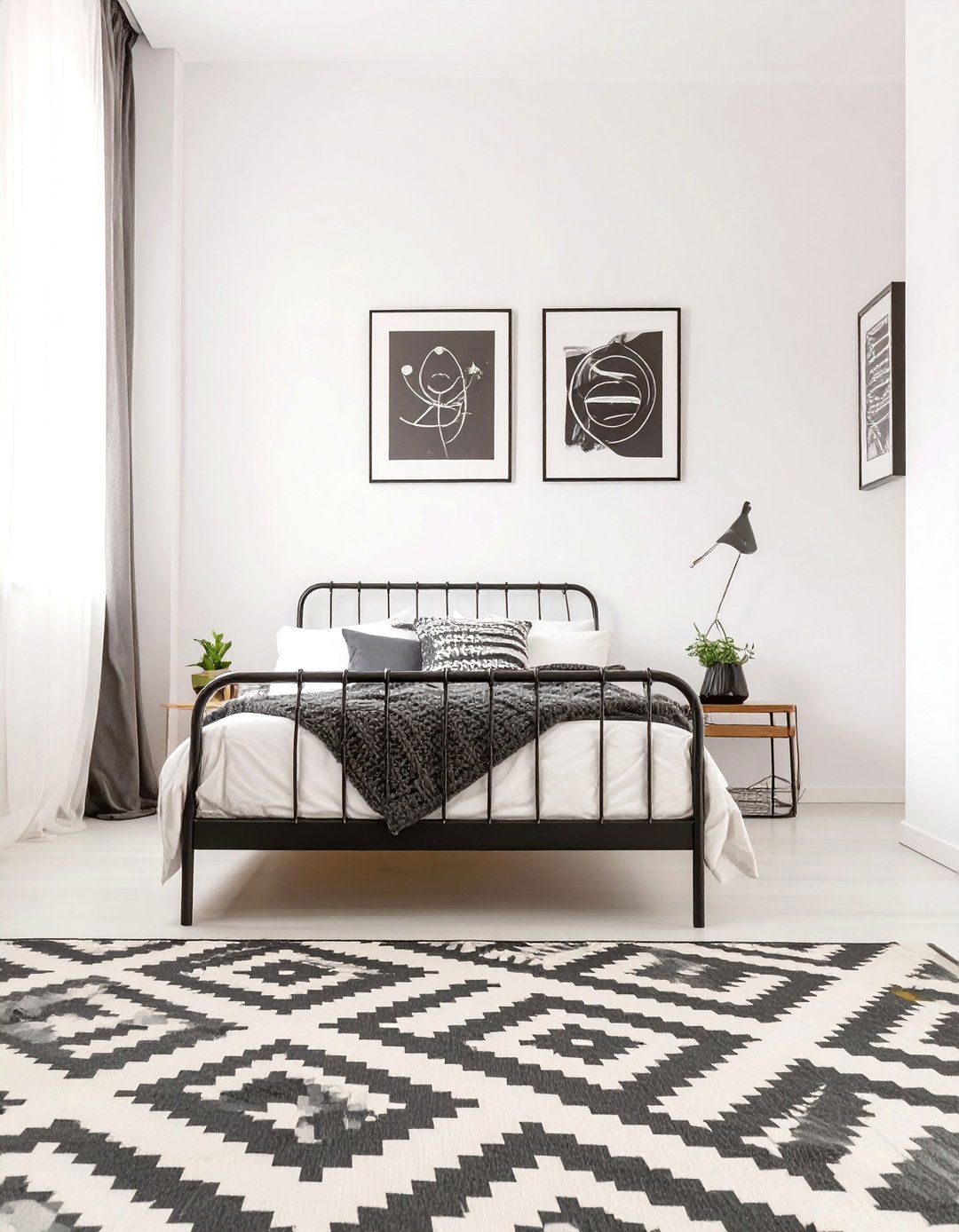 A Minimalist Black and White Bedroom - 30 boys bedroom paint ideas