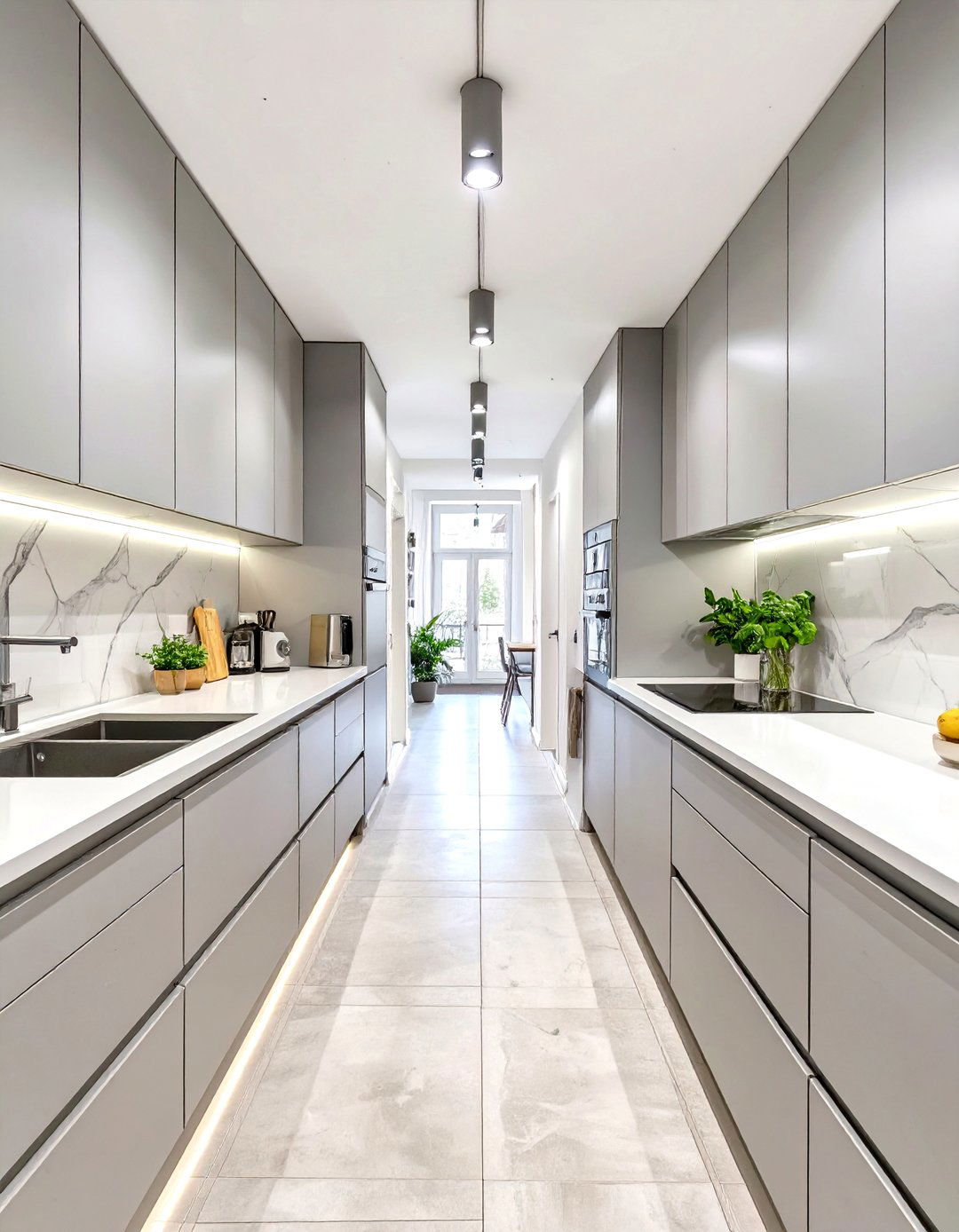 A Minimalist Galley Kitchen Layout - 30 low cost simple kitchen designs