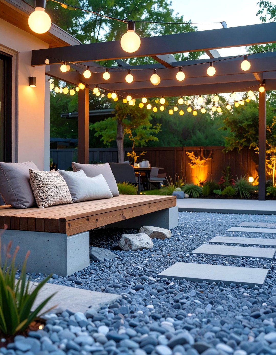 A Minimalist Gravel Patio Theme - 30 modern backyard ideas on a budget