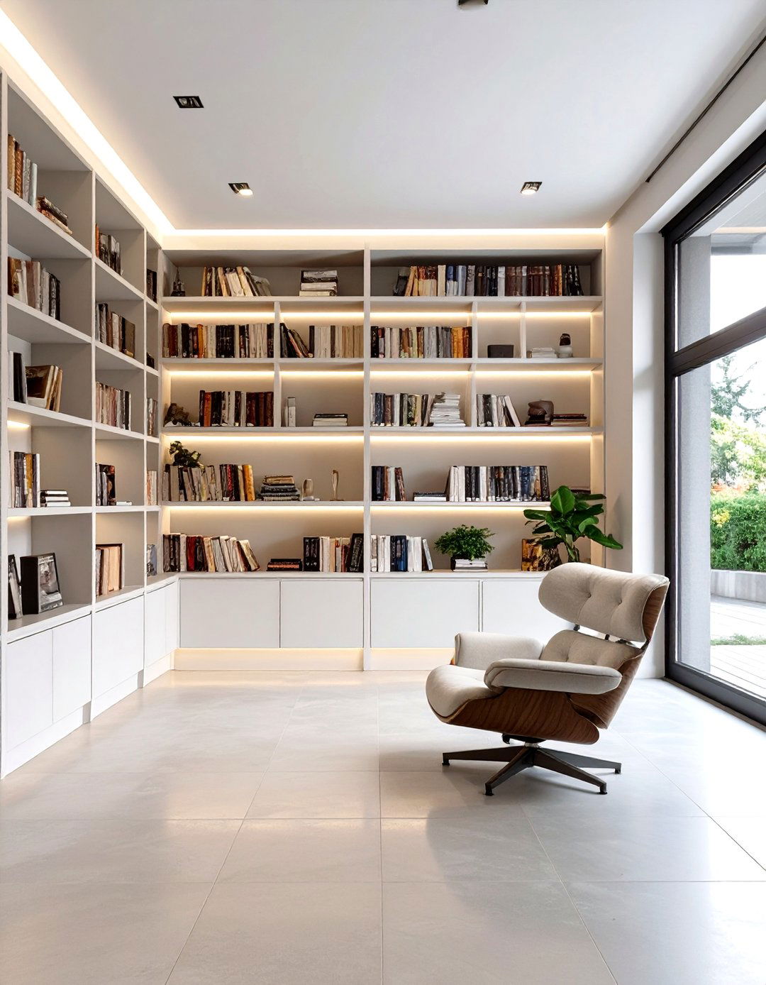 A Minimalist Home Library - 30 garage room ideas