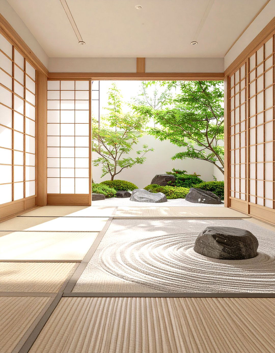 A Minimalist Japanese Zen Garden Room - 30 interior design education ideas