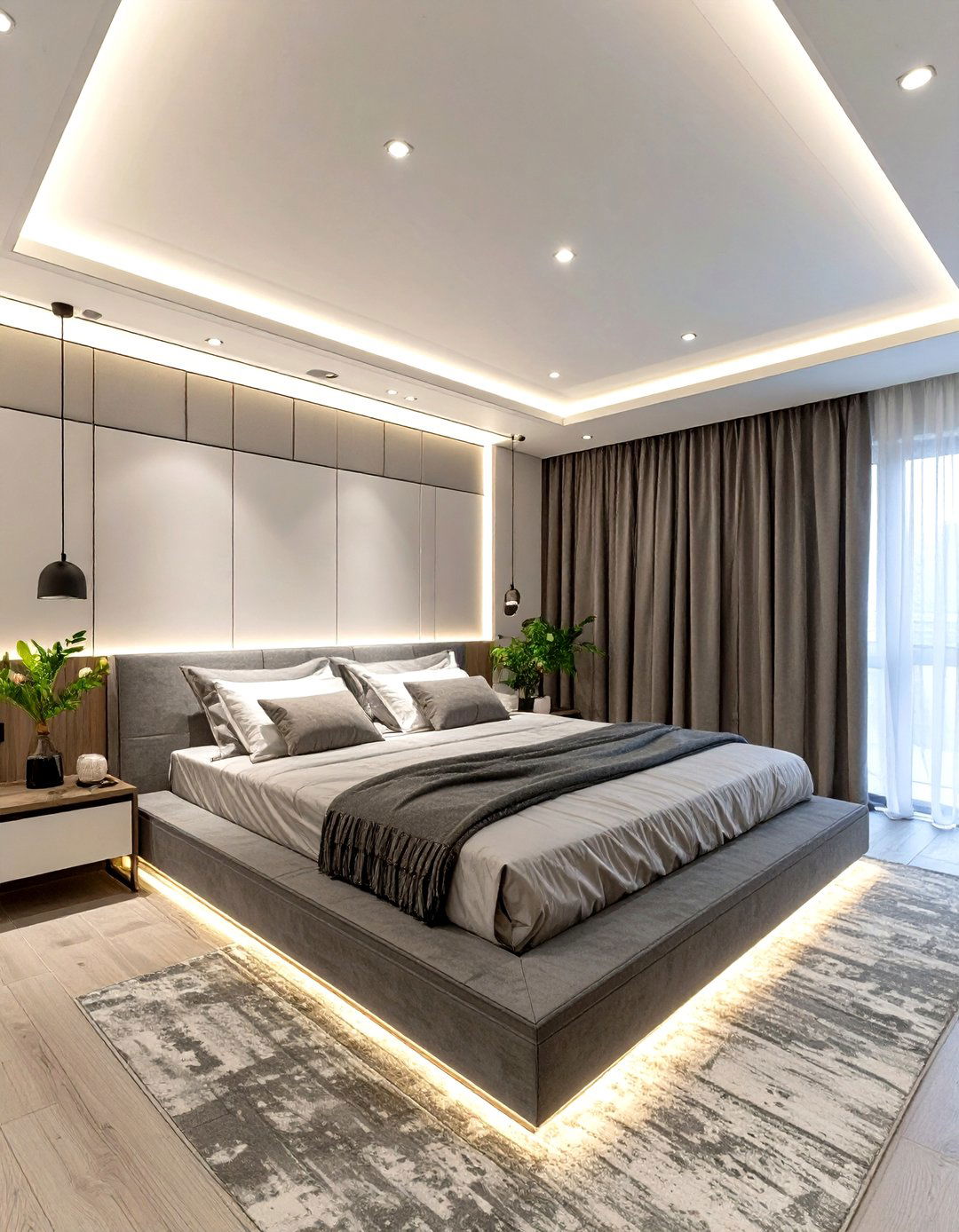 A Minimalist LED Glow Bedroom Ceiling - 30 master bedroom tray ceiling ideas