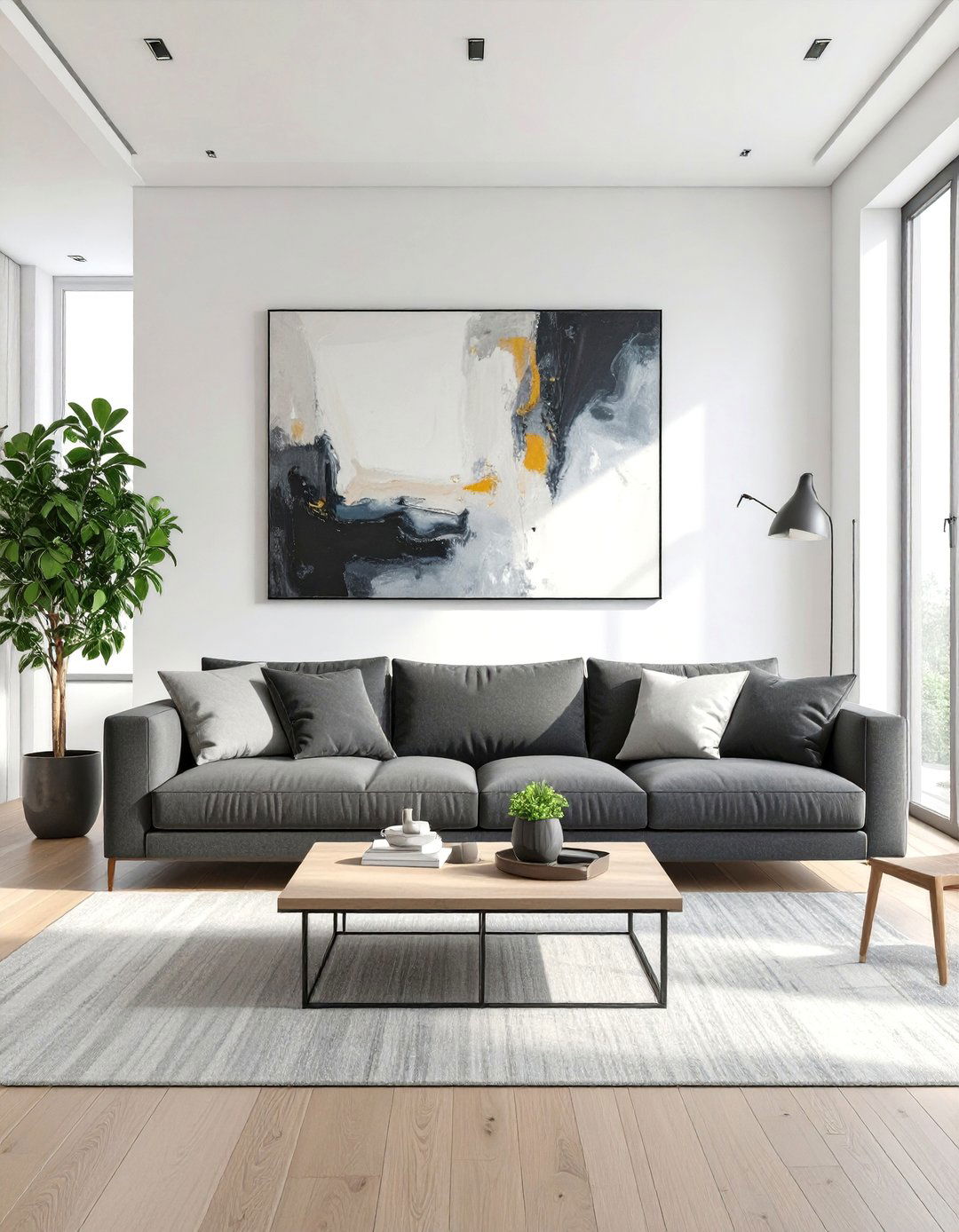 A Minimalist Living Room Approach - 30 dark grey couch living room ideas