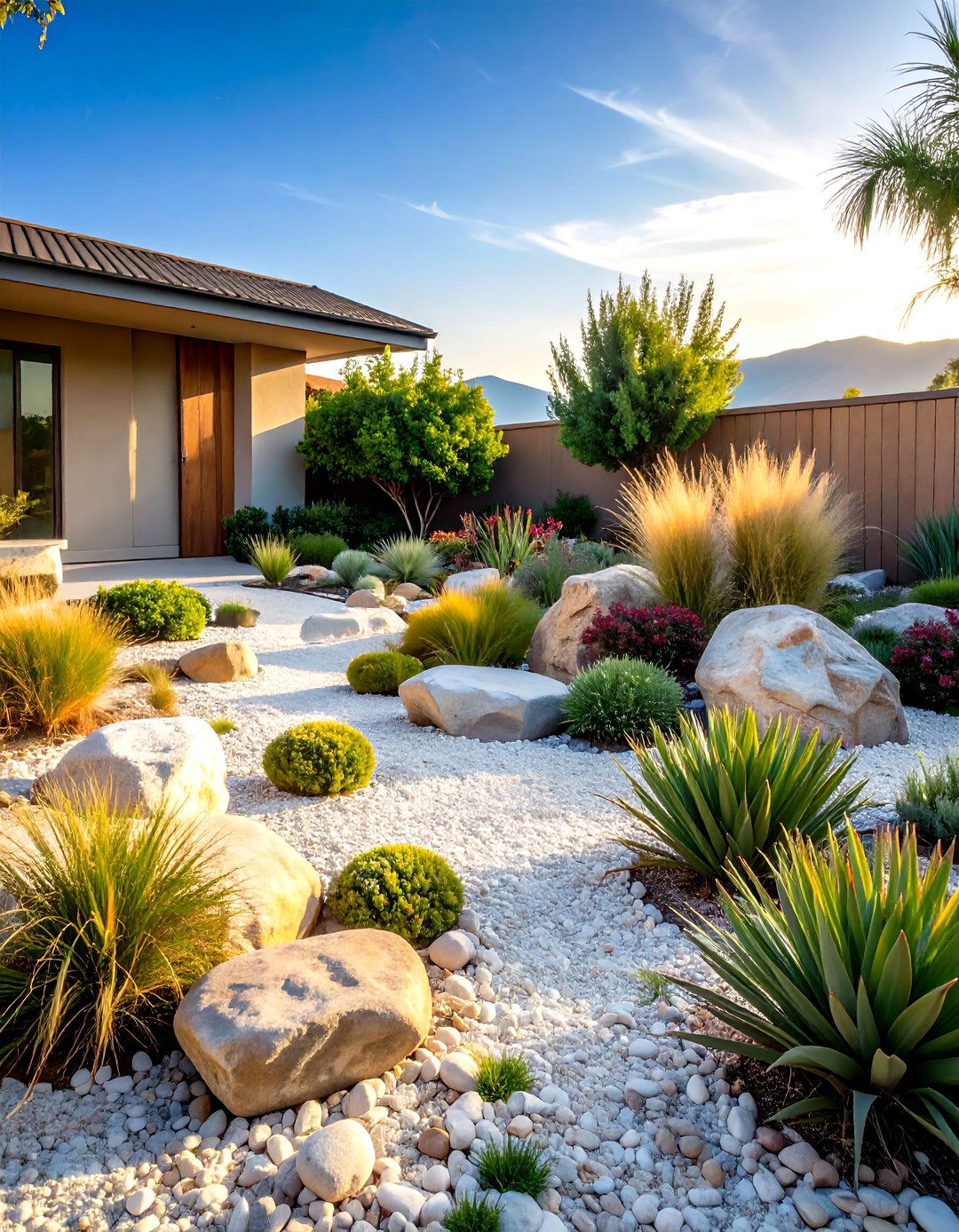 A Minimalist Rock Garden Design - 30 front yard landscaping ideas on a budget