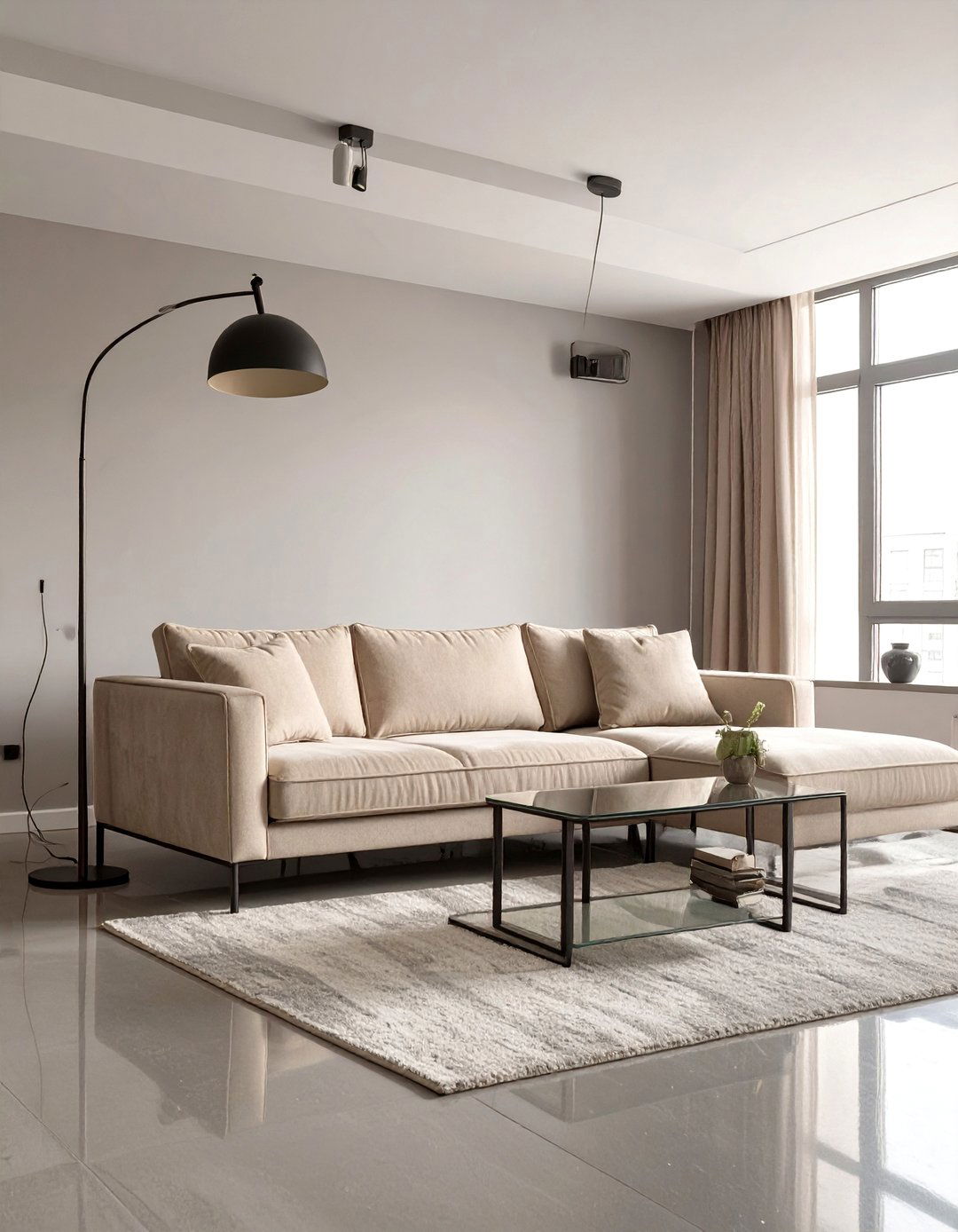 A Minimalist Sanctuary with a Beige Couch - 30 beige couch living room ideas