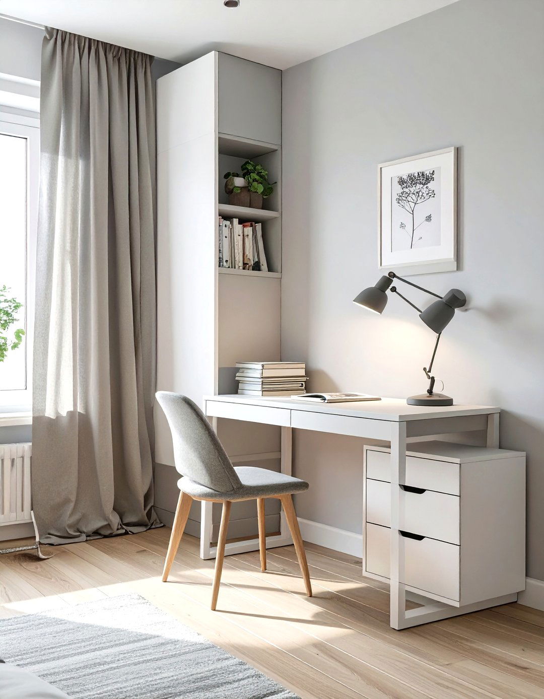 A Minimalist Study Haven Dorm Room - 30 dorm room decorating ideas