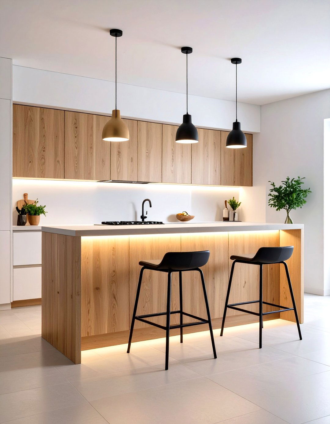 A Minimalist Wall Mounted Kitchen Bar - 30 eat in kitchen ideas