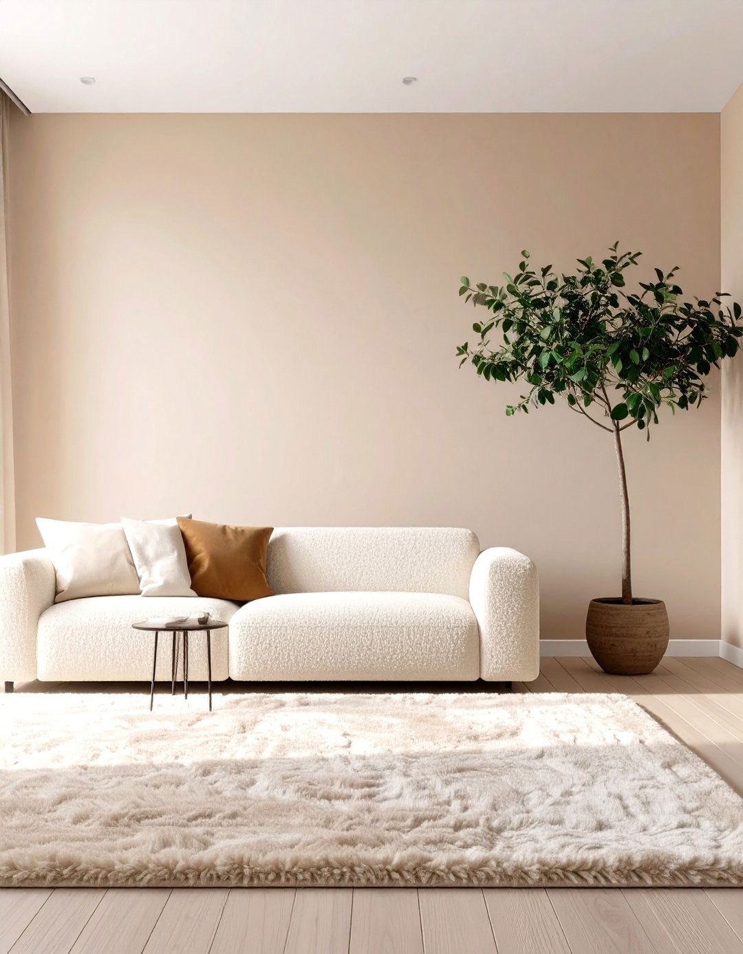 A Minimalist Warmth Living Room - 30 cozy apartment living room ideas