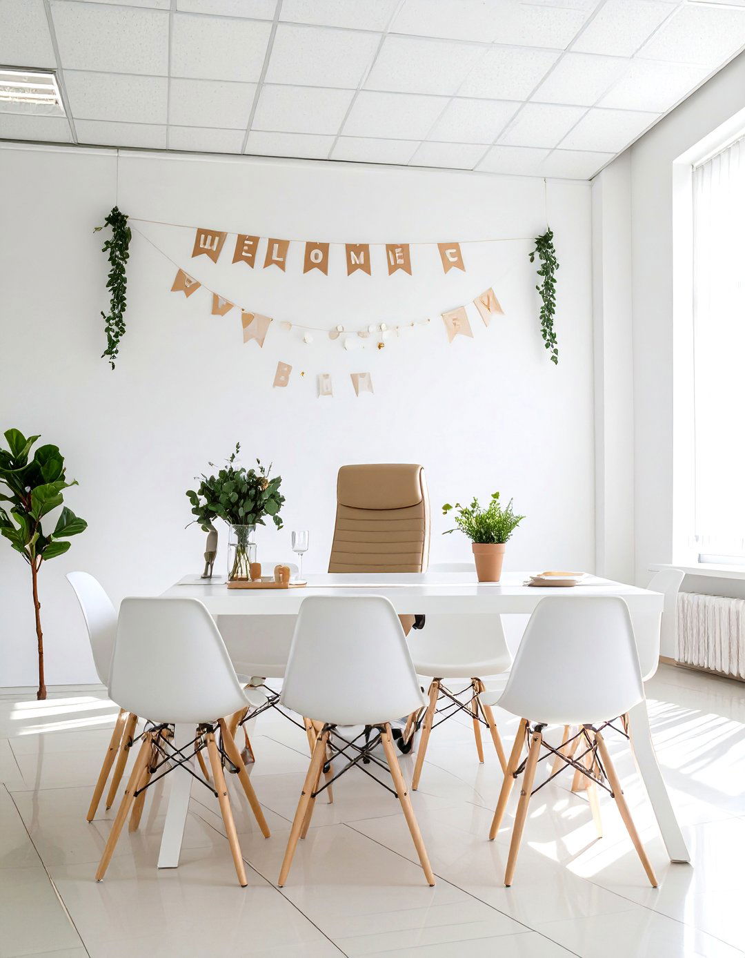 A Minimalist Welcome Baby Theme - 30 office baby shower ideas