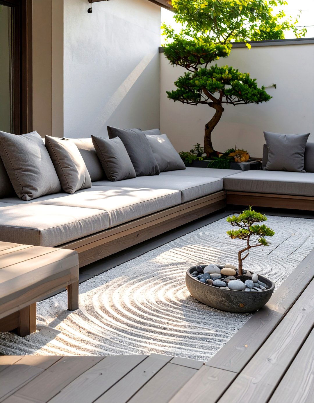 A Minimalist Zen Garden Deck - 30 deck decorating ideas on a budget