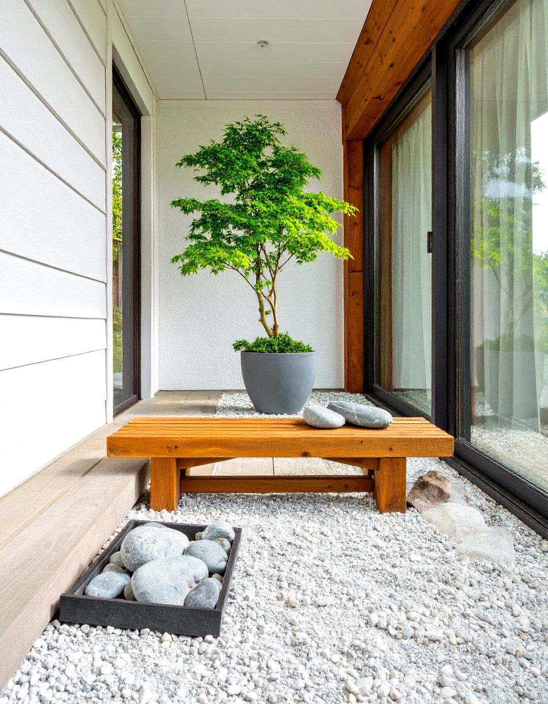 A Minimalist Zen Garden Front Porch - 30 long narrow front porch decorating ideas