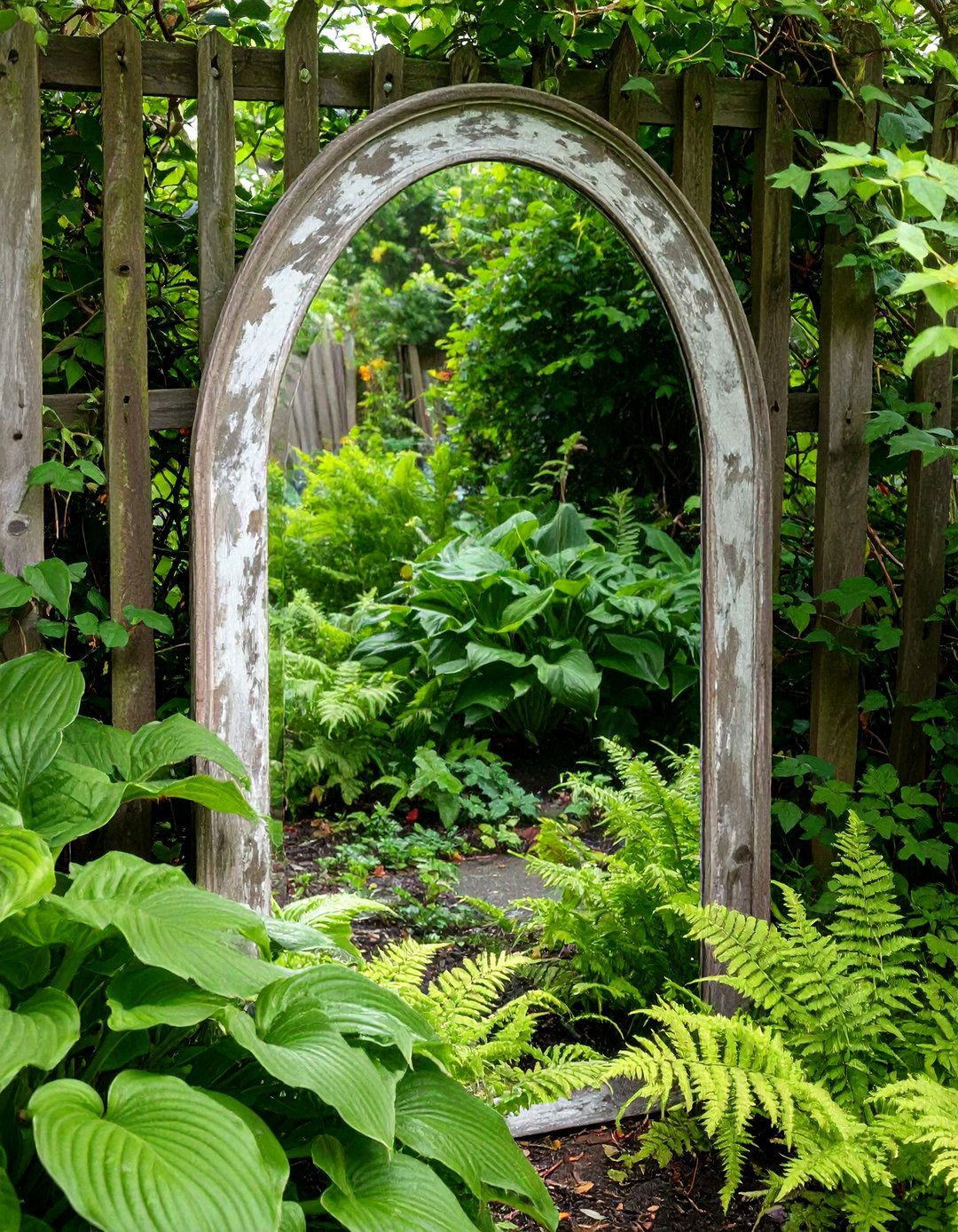 A Mirror to Create Illusion - 30 cheap landscaping ideas