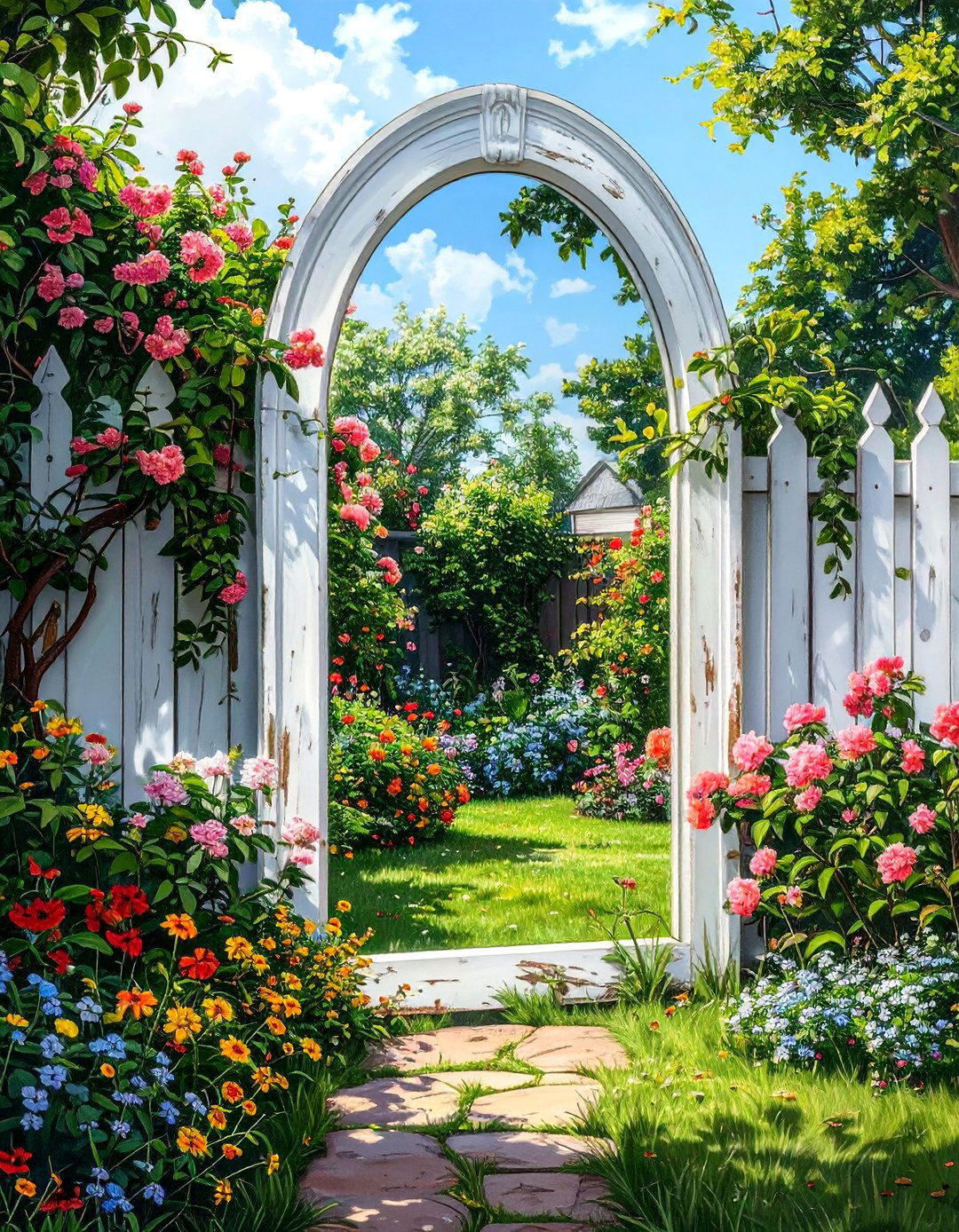 A Mirror to Create the Illusion of More Space - 30 tiny backyard ideas