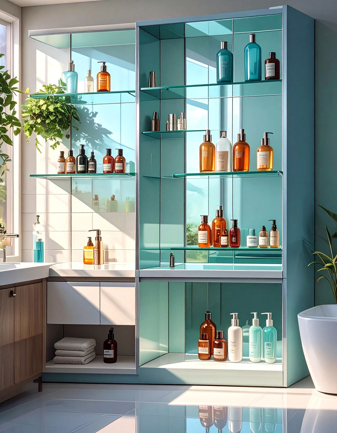 A Mirrored Back Bathroom Niche - 30 bathroom niche ideas