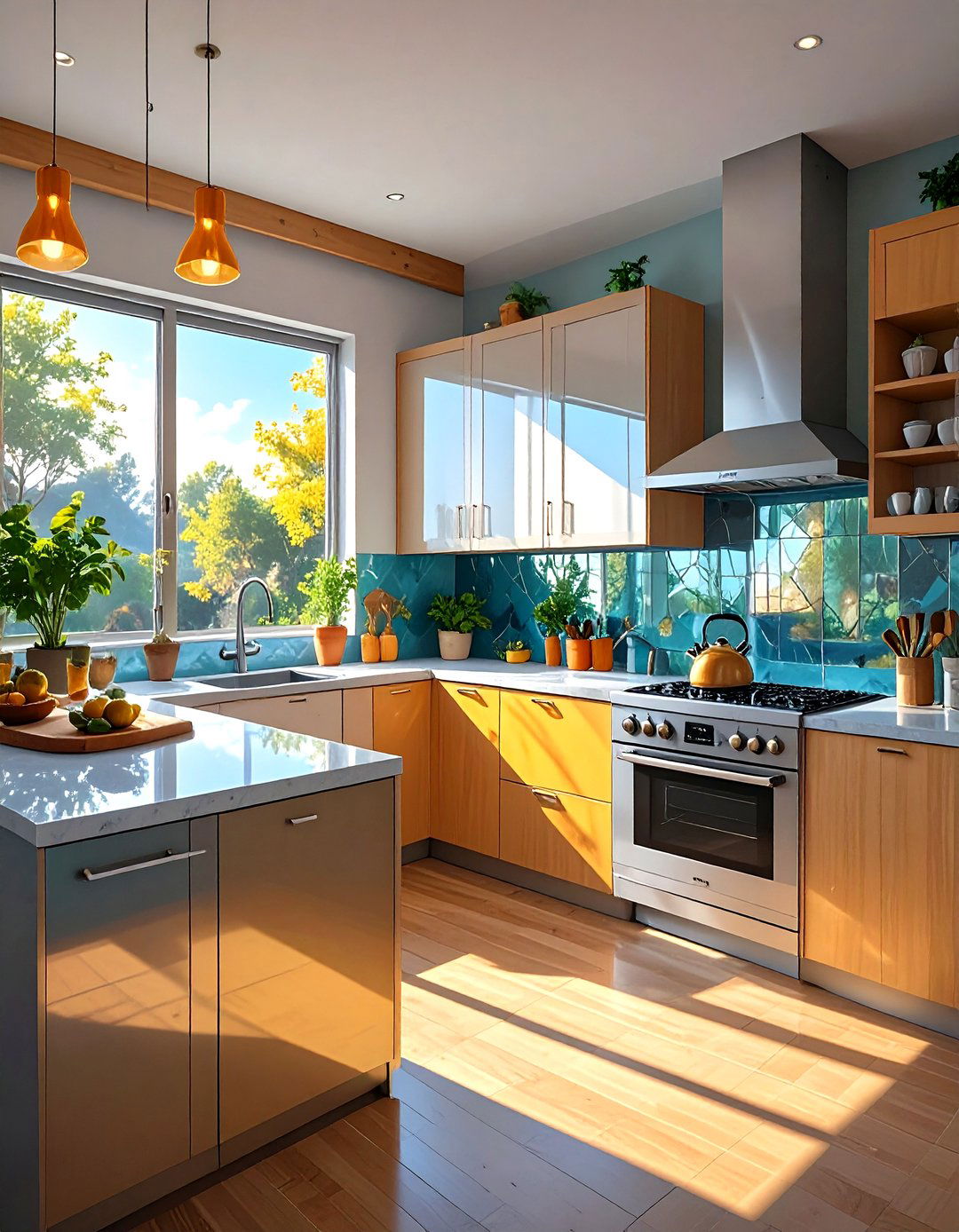 A Mirrored or Reflective Backsplash - 30 tiny home kitchen ideas