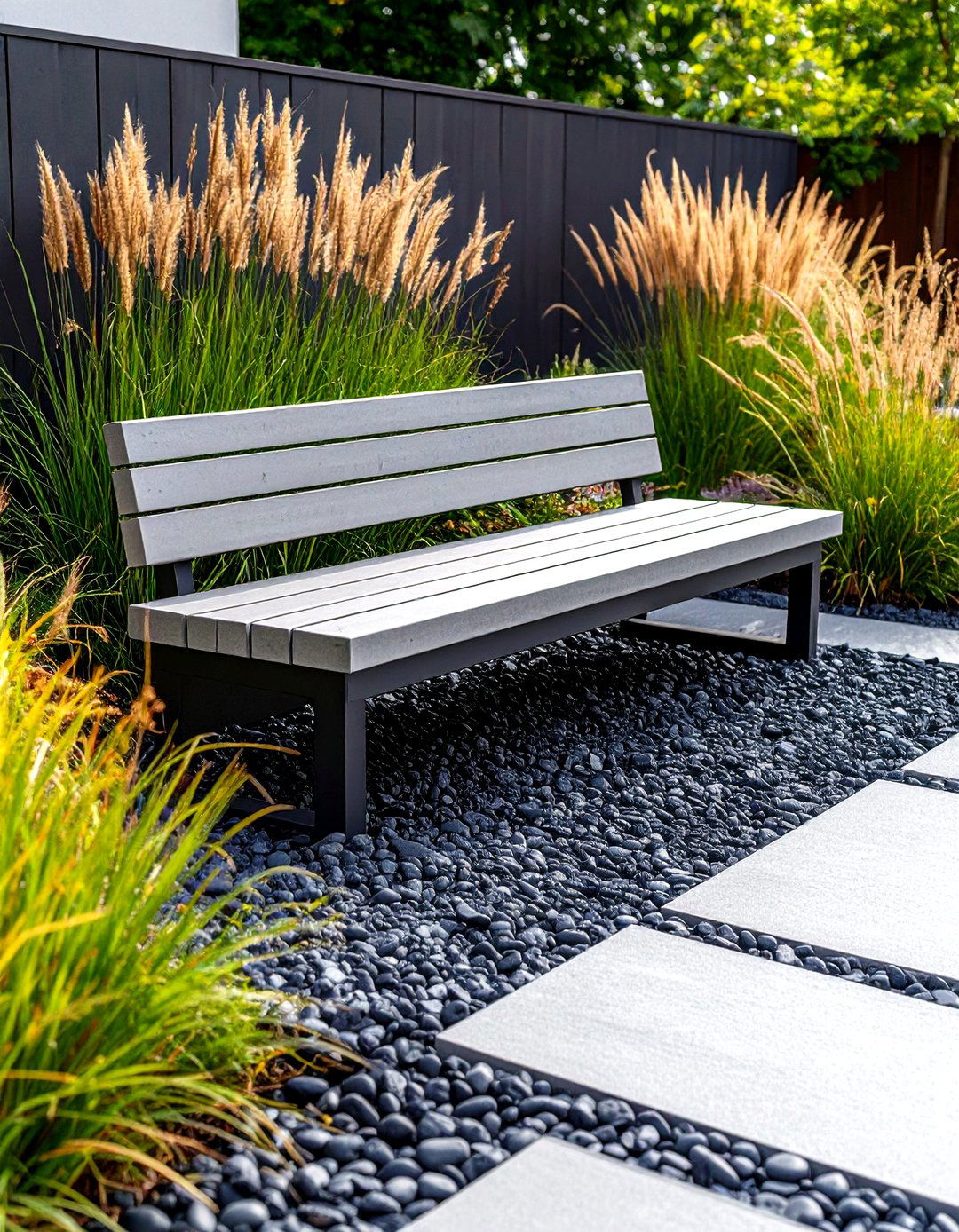A Modern Concrete Cantilever Garden Bench - 30 garden bench ideas