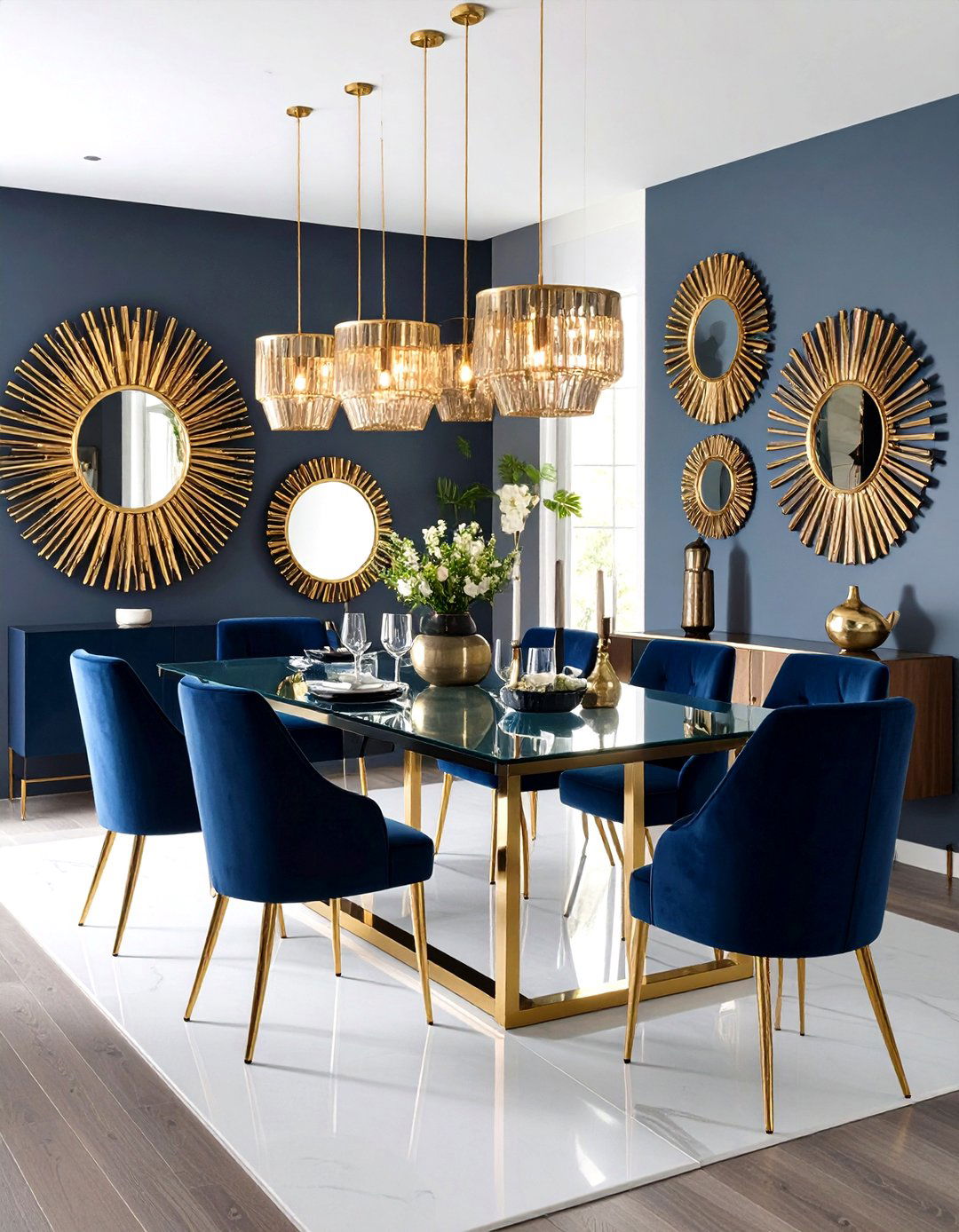 A Modern Dining Room Mirror Collage - 30 dining room wall art ideas