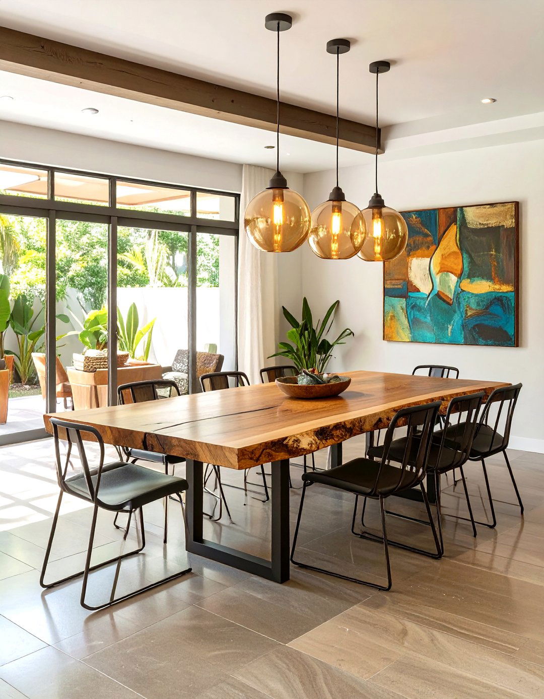A Modern Dining Room with Parota Wood - 30 modern mexican interior design ideas