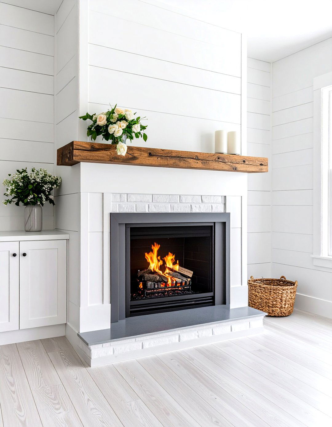 A Modern Farmhouse Living Room Corner Fireplace - 30 living room corner fireplace ideas