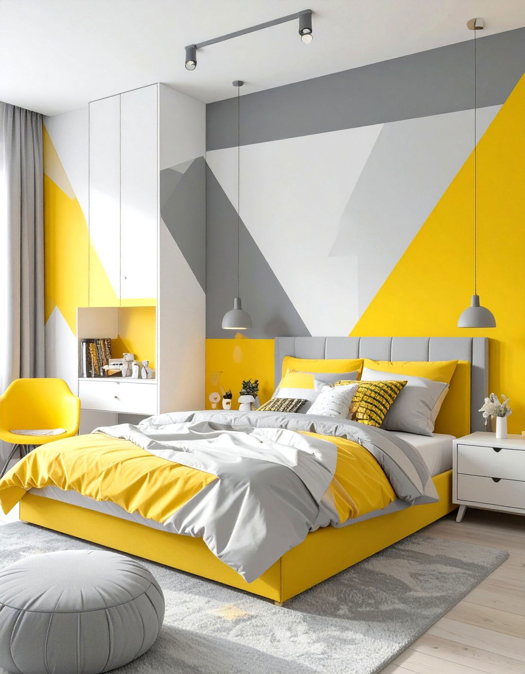 A Modern Geometric Bedroom - 30 girl bedroom ideas for small rooms